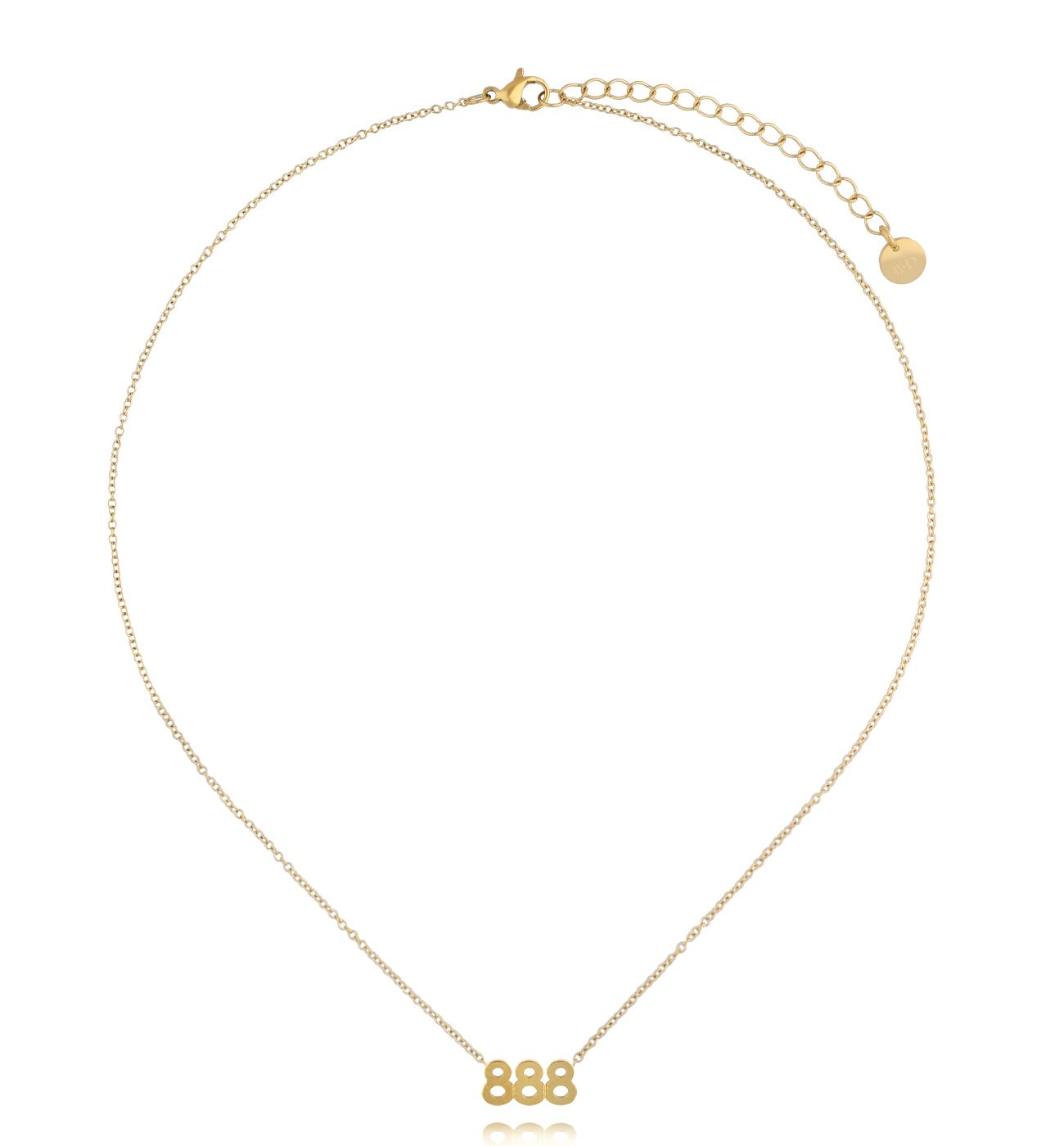 Naszyjnik z anielską liczbą 888 złoty - By Dziubeka