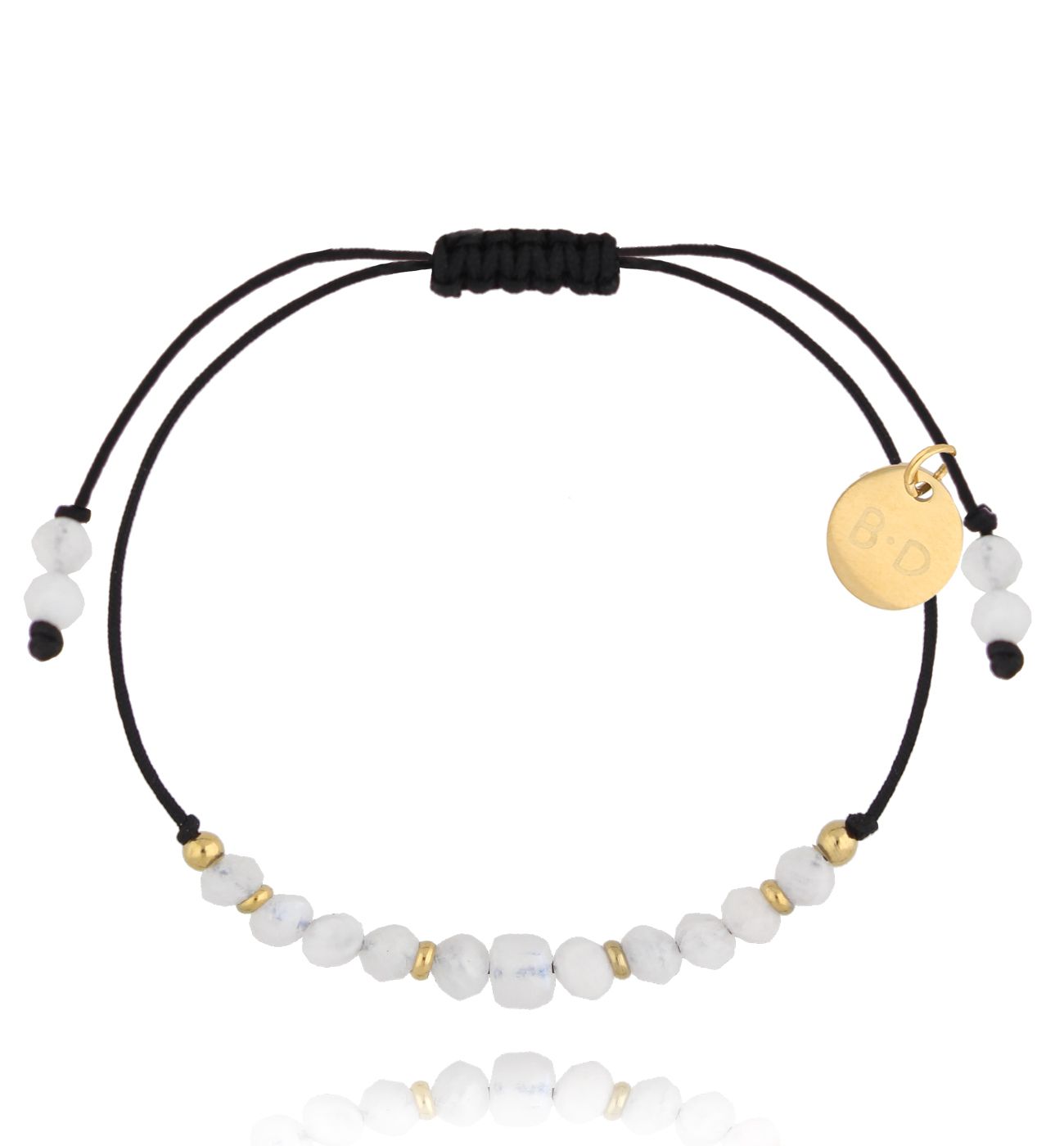 Bransoletka biała z kamieniami naturalnymi Galena BMT0017 - By Dziubeka