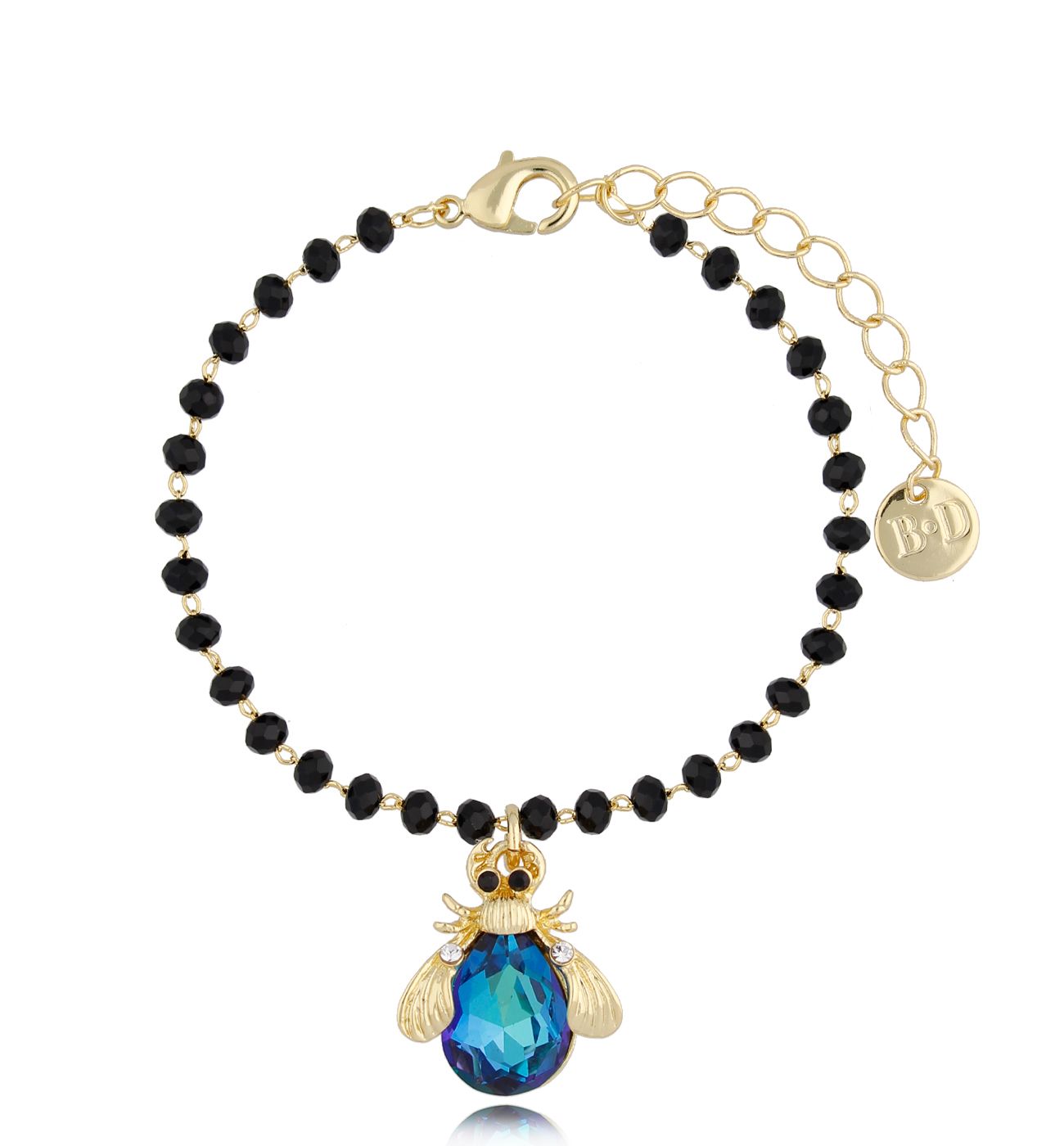 Bransoletka z niebieskim owadem Midnight - By Dziubeka