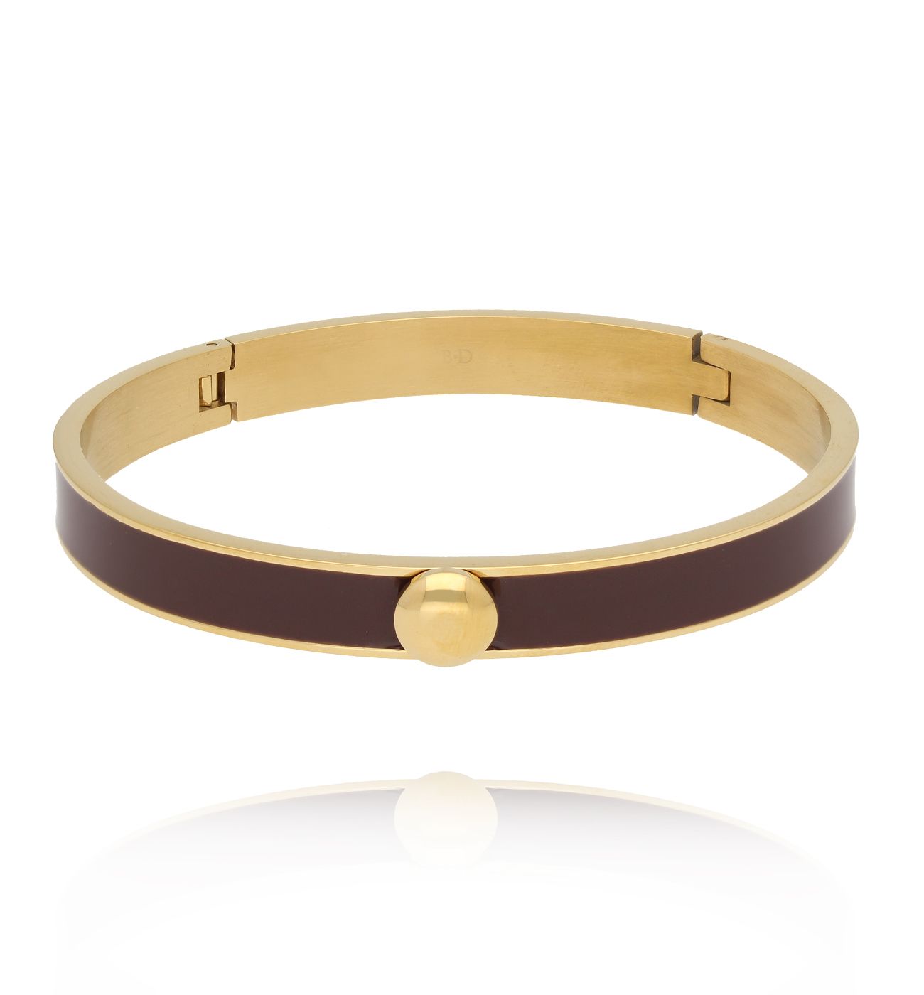 Bransoletka obręcz z czekoladową emalią Secret Garden BSA0786