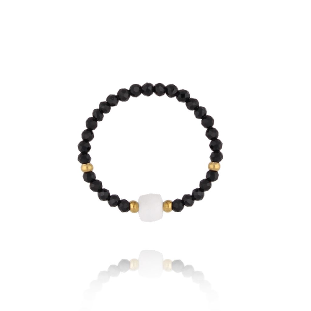 Pierścionek z turmalinami i jadeitem - By Dziubeka