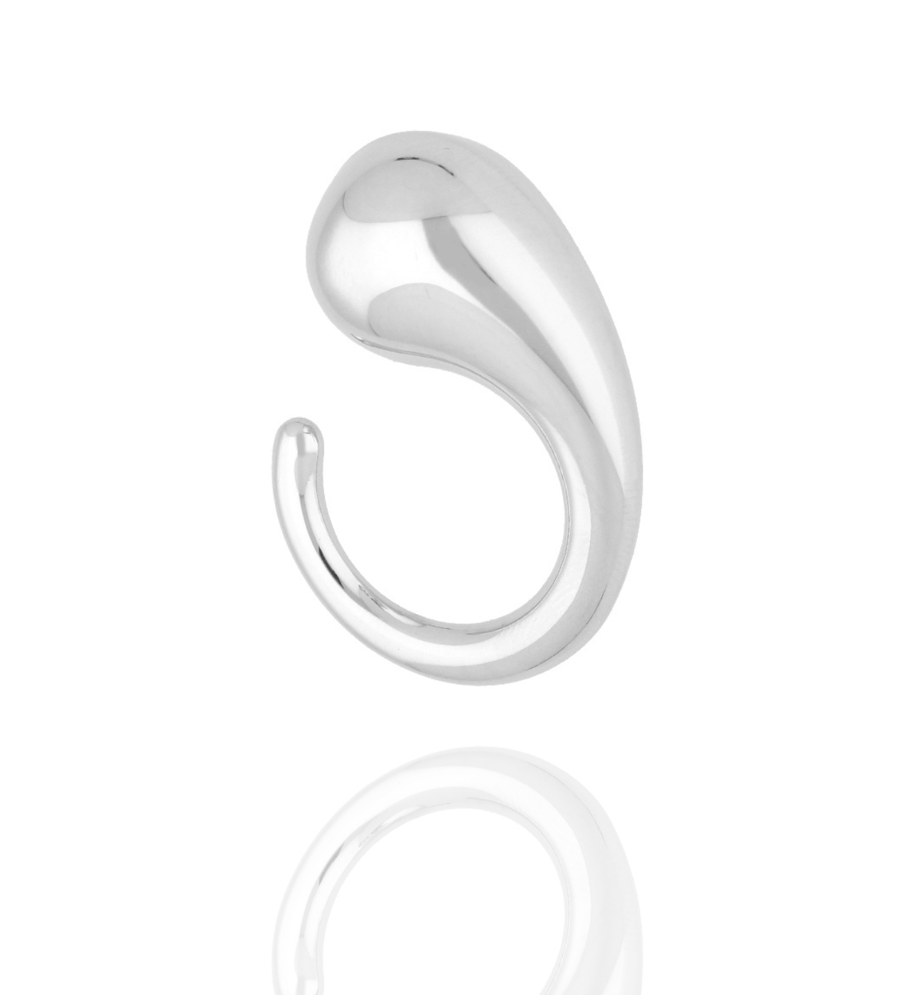 Pierścionek srebrny z kroplą Kylie - By Dziubeka