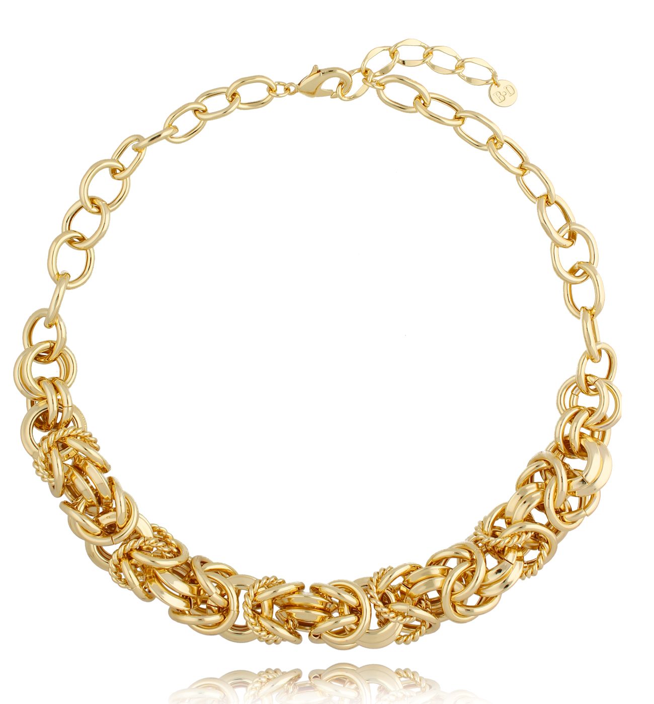 Naszyjnik szeroki łańcuch złoty Julia - By Dziubeka