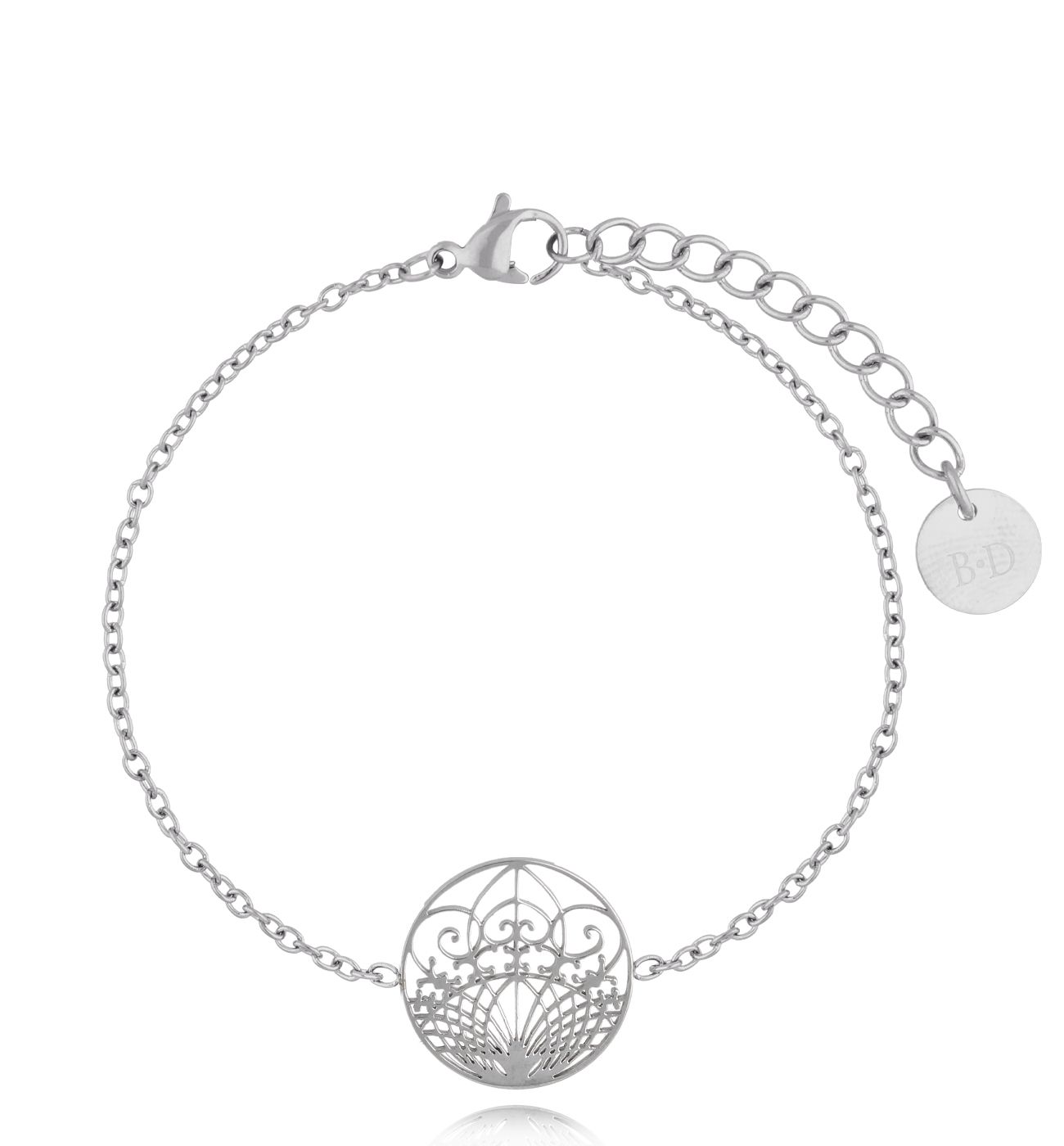 Bransoletka srebrna z rozetką Acacia - By Dziubeka