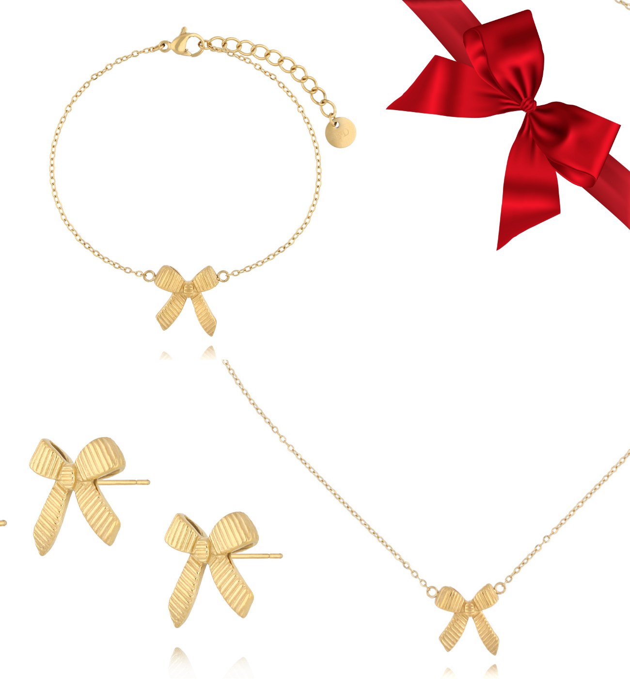 Zestaw Świąteczny z kokardkami złoty ZS0014 - By Dziubeka