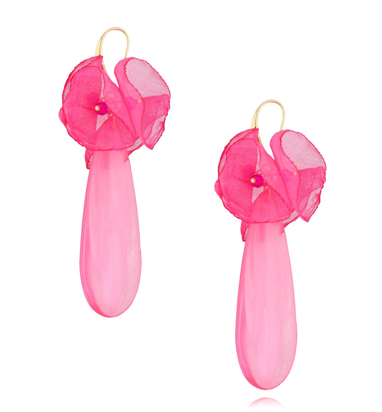 Kolczyki różowe z kryształem Maxentia - By Dziubeka