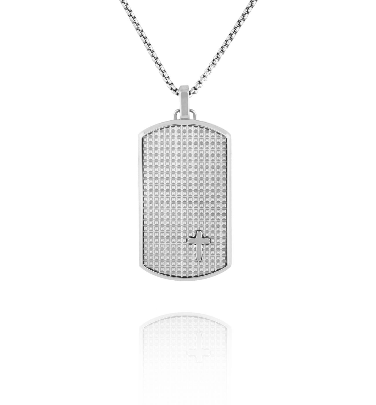 Naszyjnik nieśmiertelnik z krzyżykiem srebrny NMITC0210