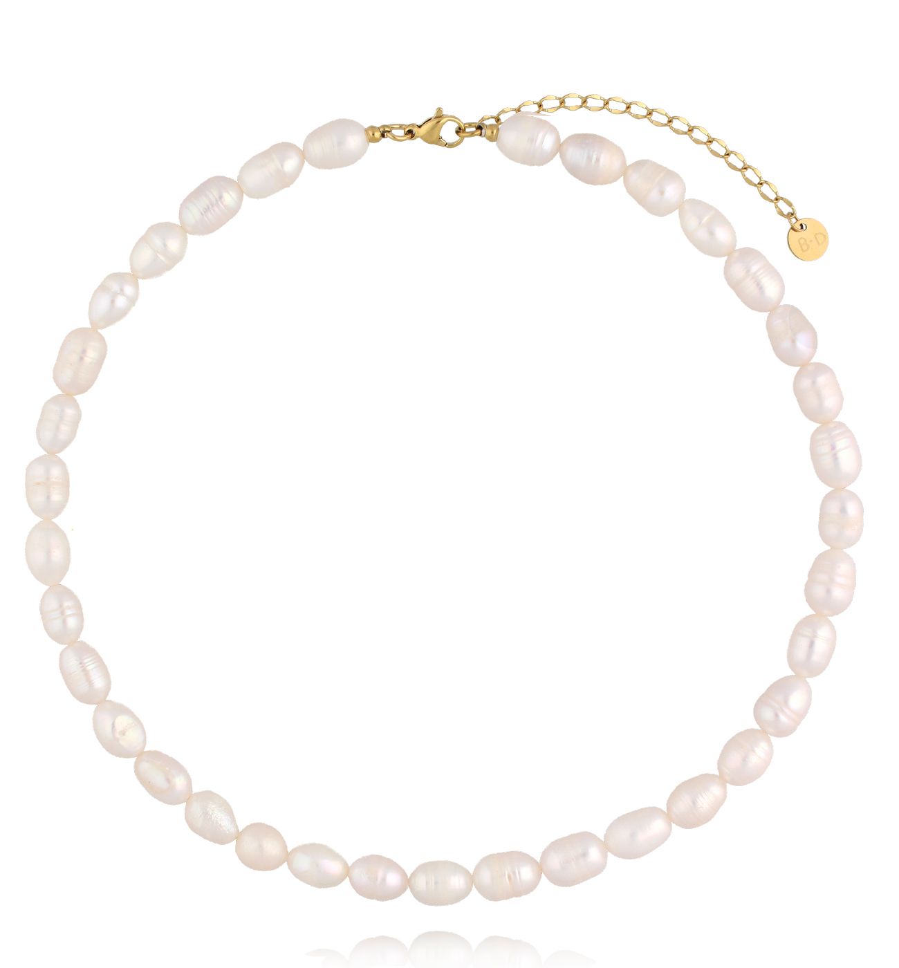 Naszyjnik z dużych pereł w białym odcieniu - By Dziubeka