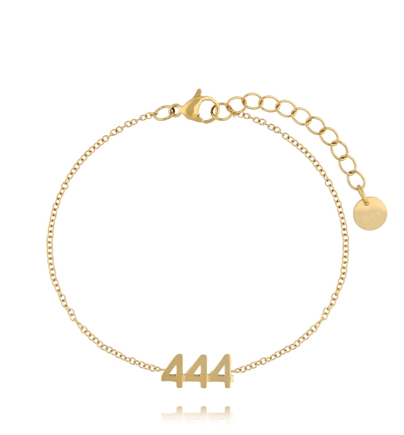 Bransoletka z anielską liczbą 444 złota - By Dziubeka