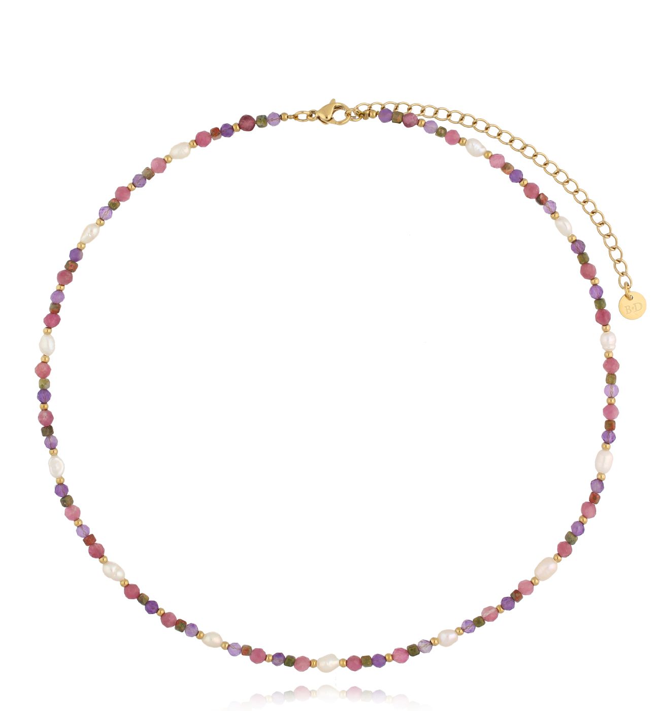 Naszyjnik fioletowy z kamieniami naturalnymi Latifa - By Dziubeka