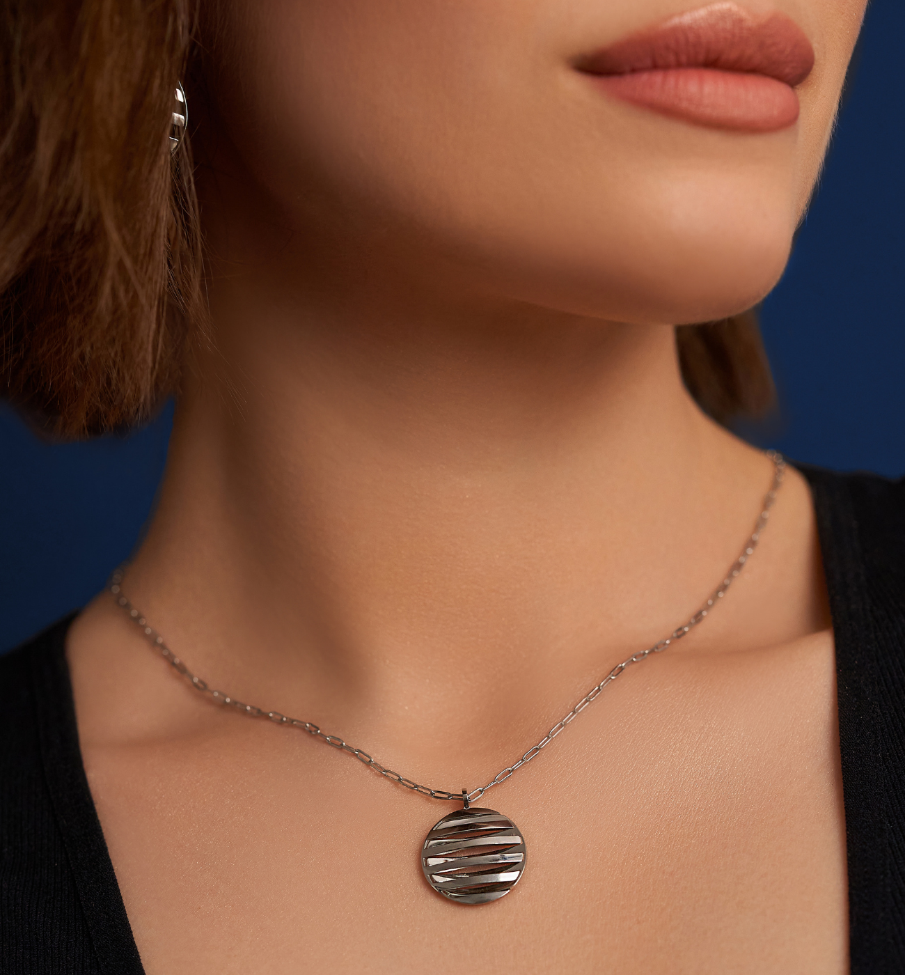 Naszyjnik srebrny z blaszką Lacerda - By Dziubeka