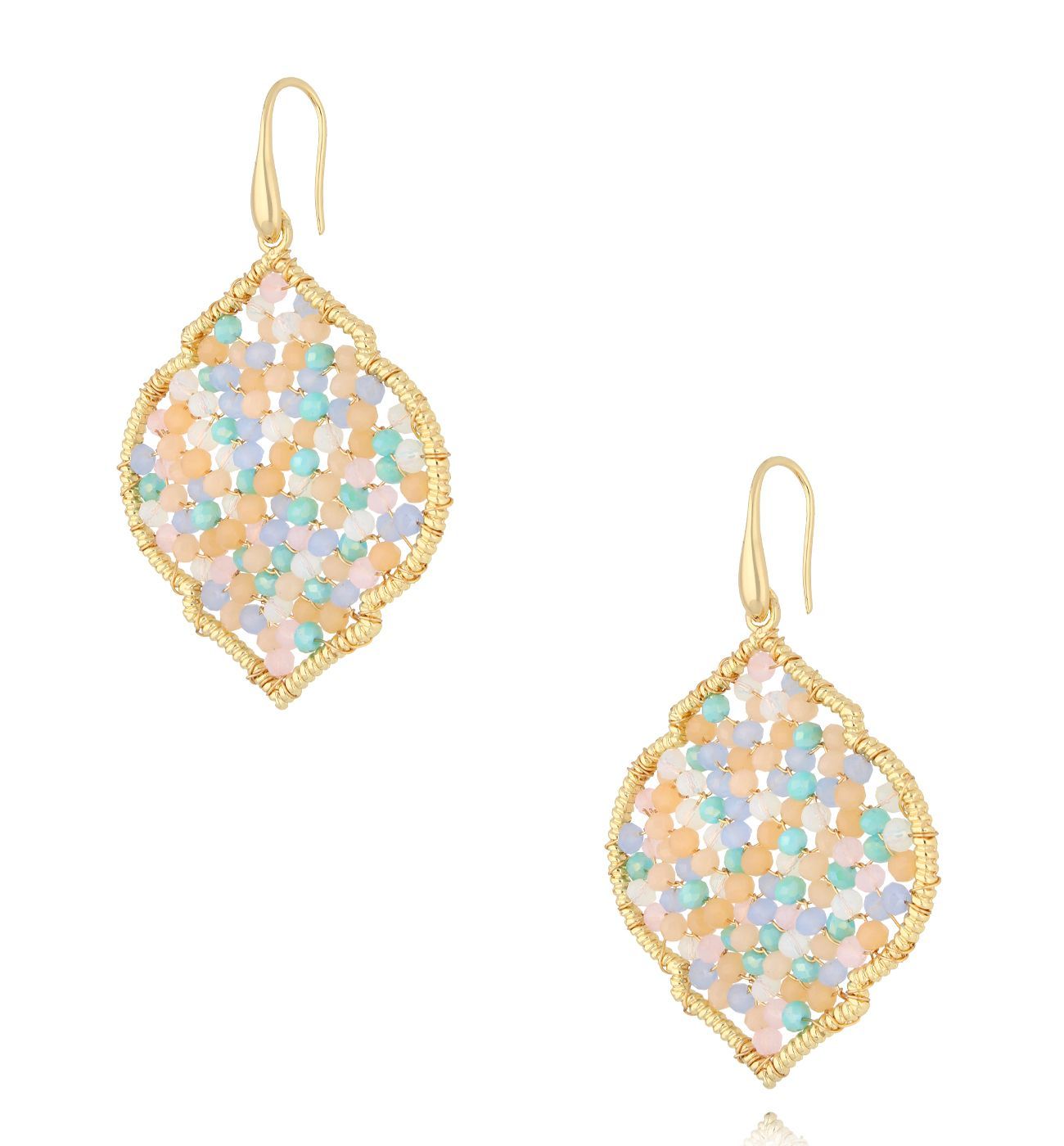 Kolczyki z kolorowymi kryształkami KWE0200 - By Dziubeka