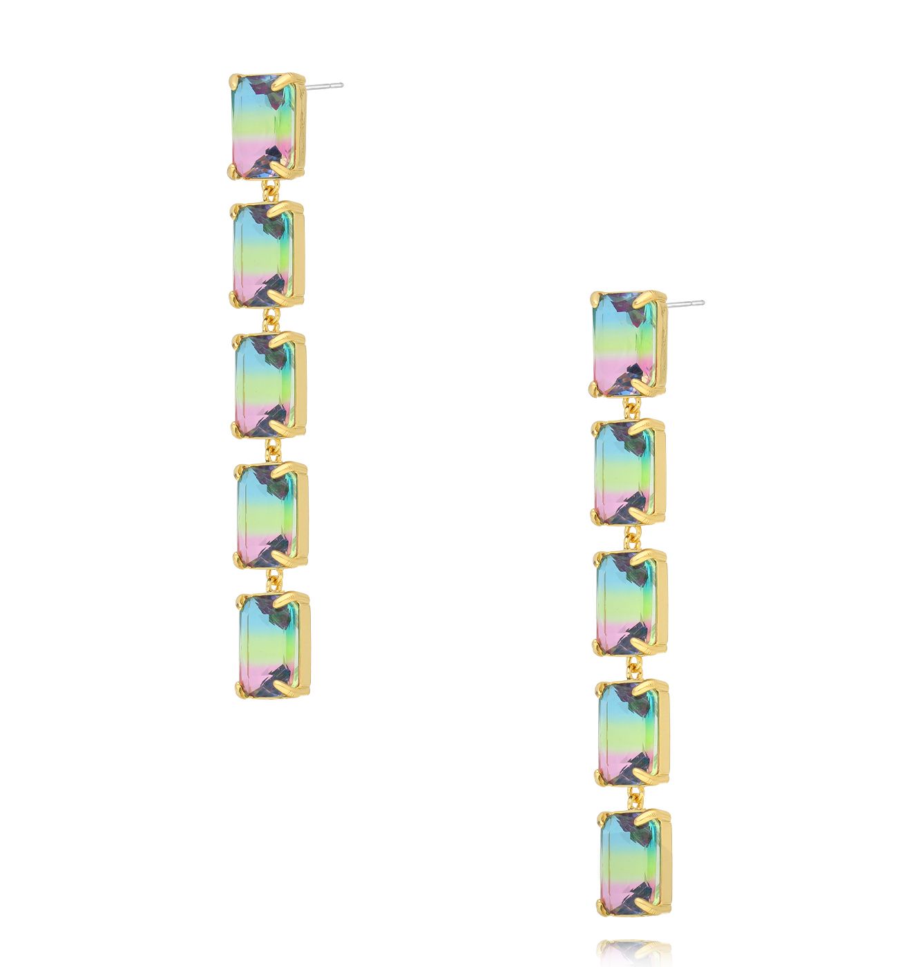 Kolczyki z kryształkami zielone - By Dziubeka