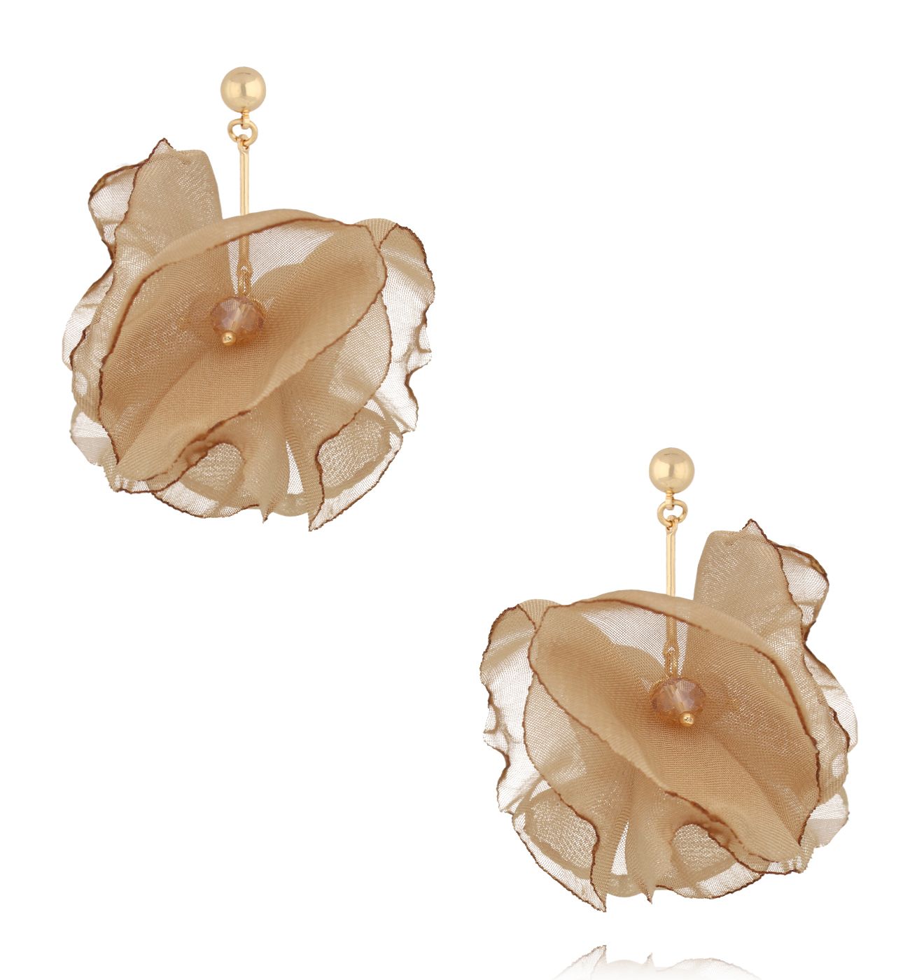 Kolczyki kwiatowe beżowe KBL1974