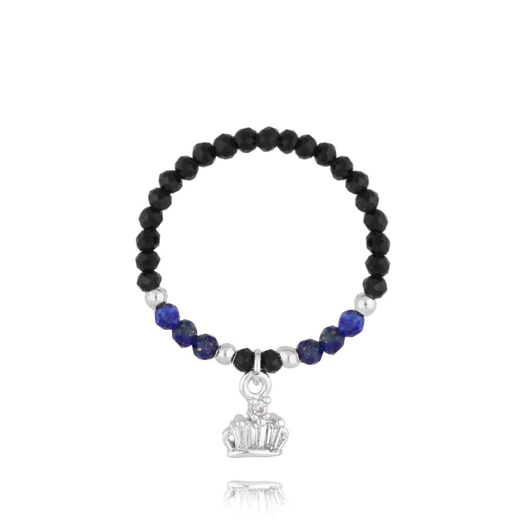 Pierścionek z lapisami i koroną Cimarron - By Dziubeka