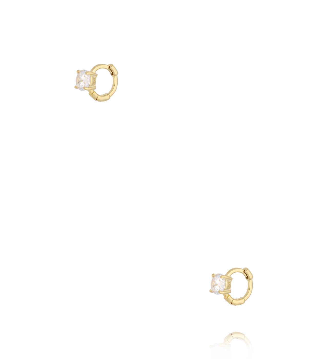 Kolczyki koła z cyrkonią, złocone KCA0066 - By Dziubeka