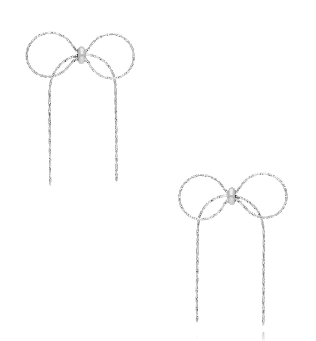 Kolczyki kokardki srebrne KSY0325 - By Dziubeka