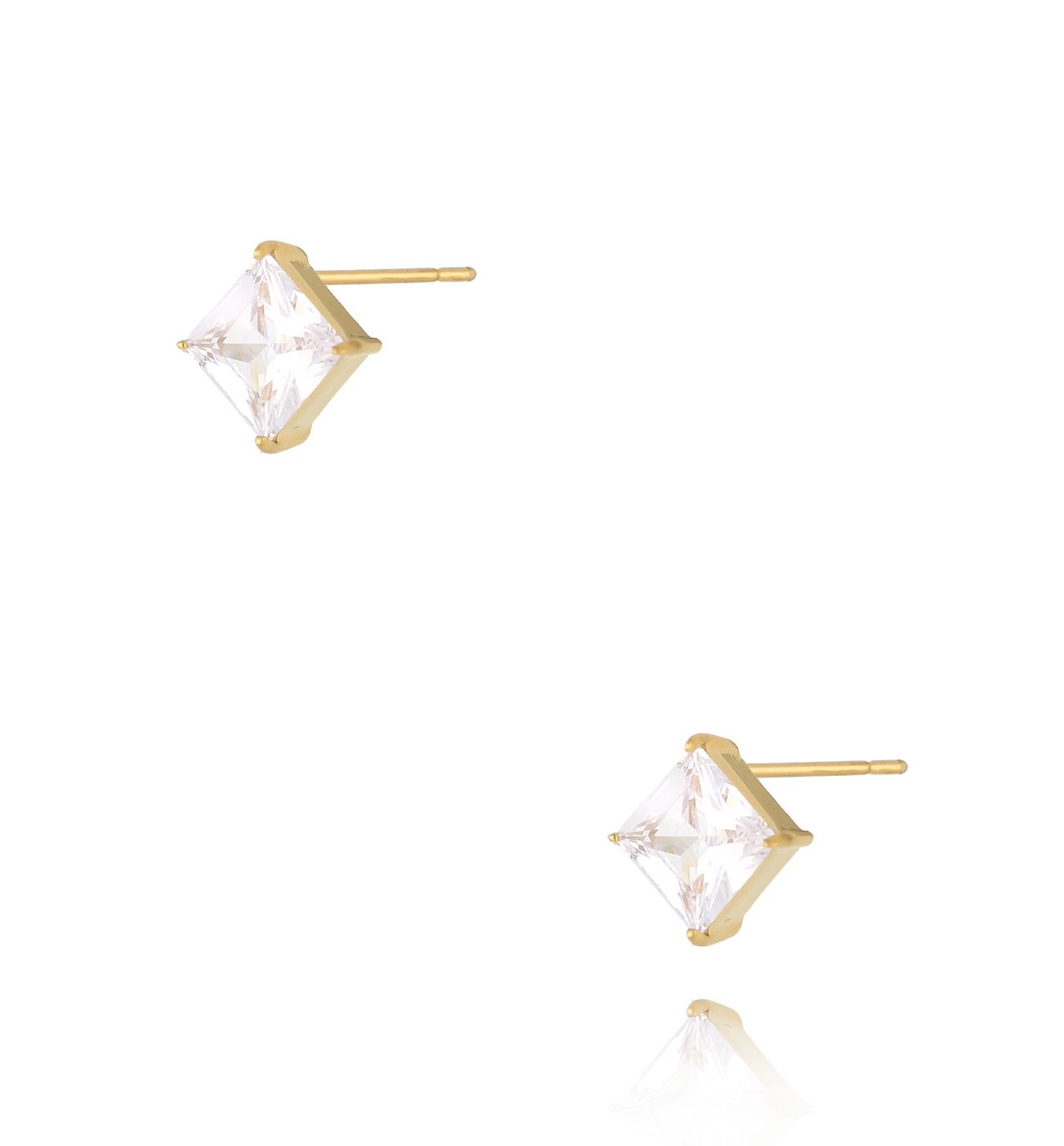 Kolczyki wkrętki z kryształkiem Luce di Zircone - By Dziubeka