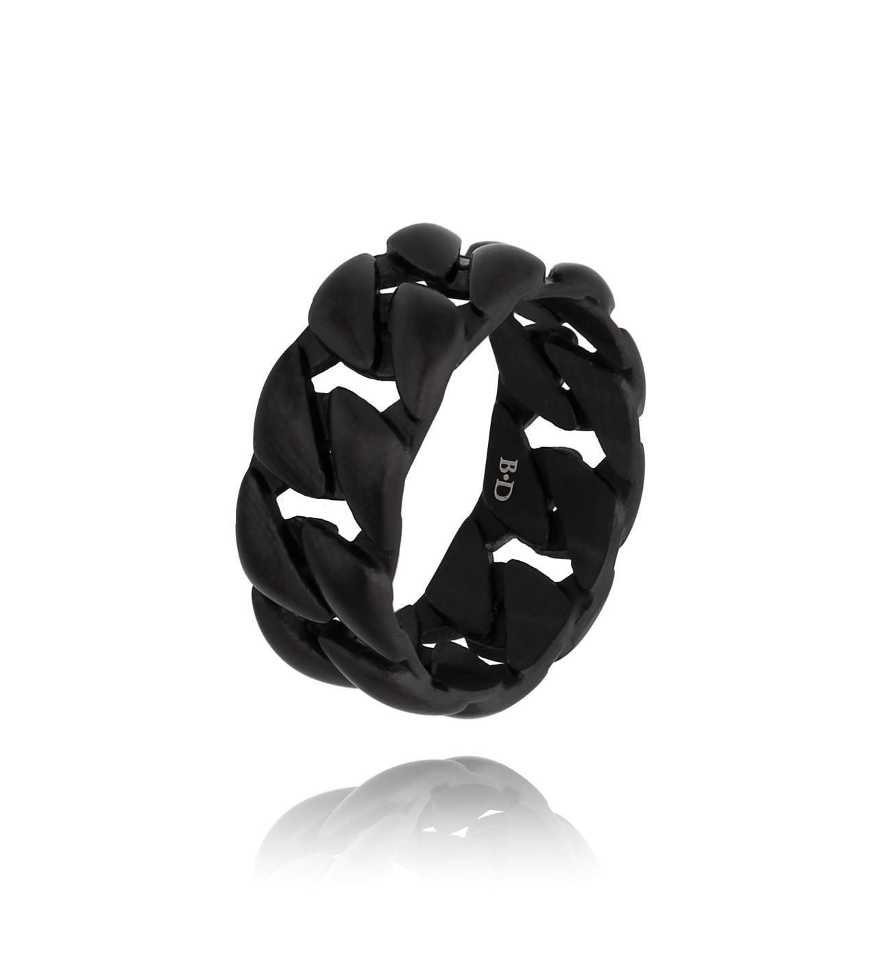 Pierścionek męski obrączka pleciona czarna Chaman PMITC0031 - By Dziubeka