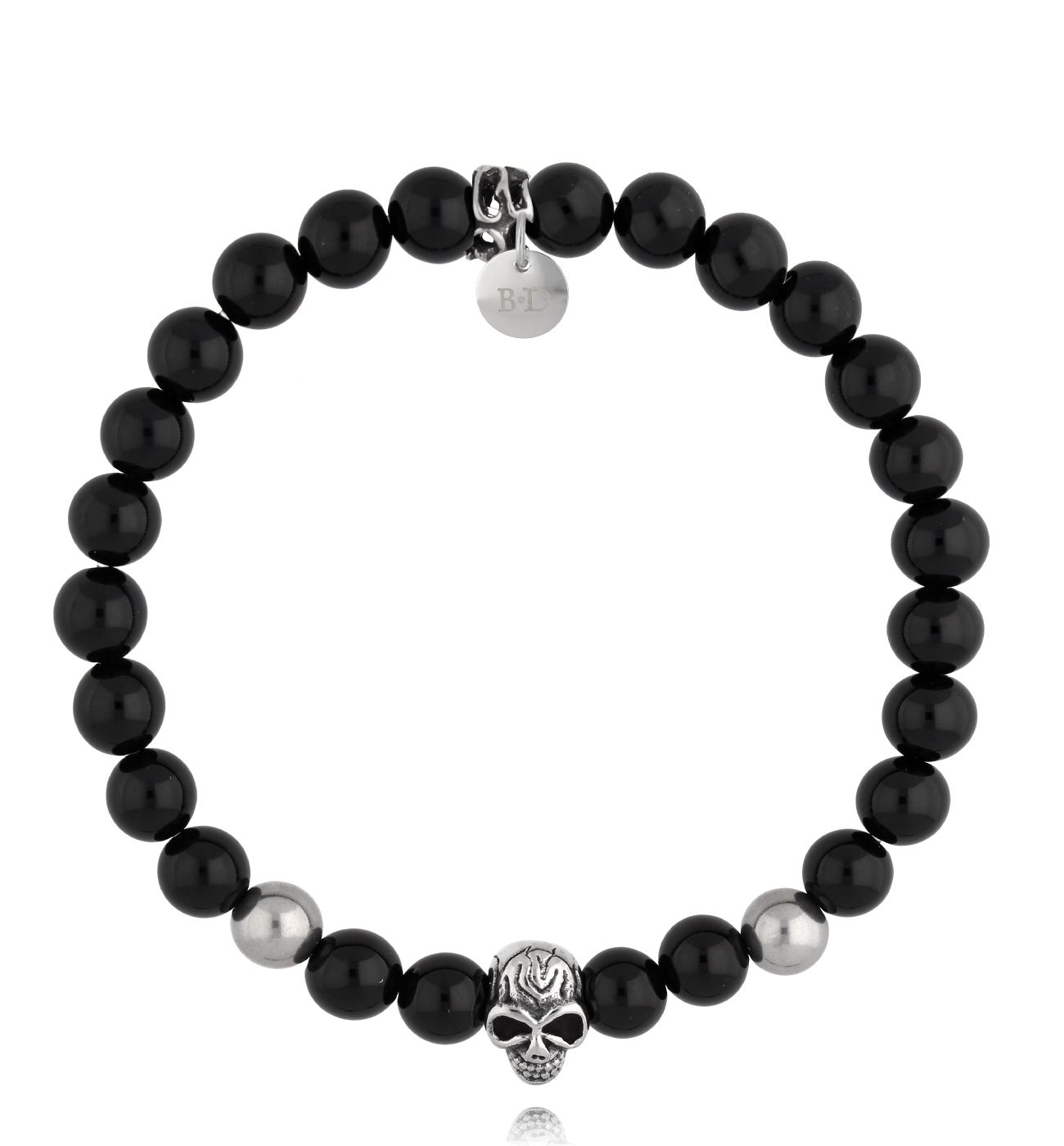 Bransoletka z agatami i czaszką Lima 08 - By Dziubeka