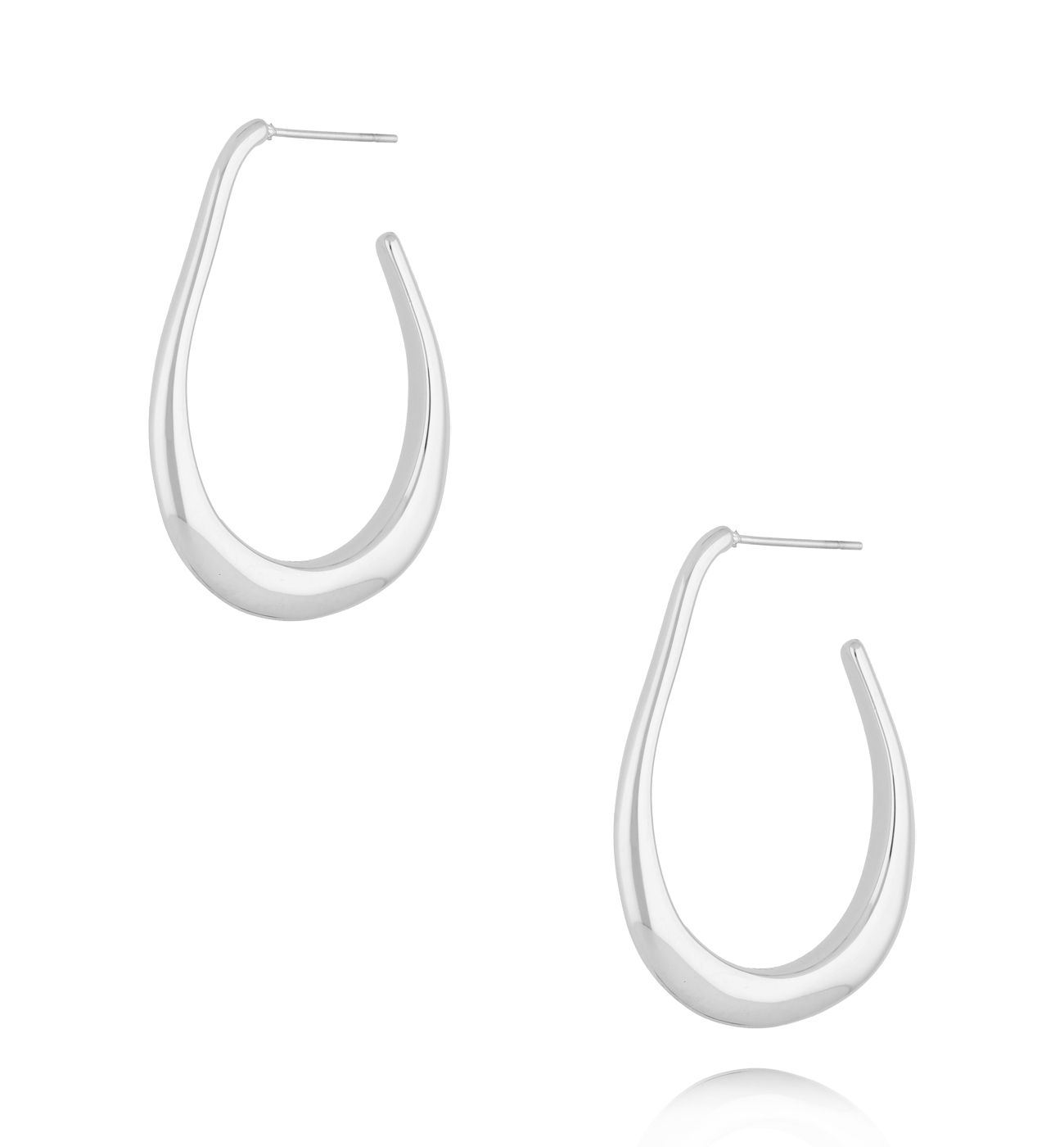 Kolczyki srebrne owalne Polished Perfection - By Dziubeka