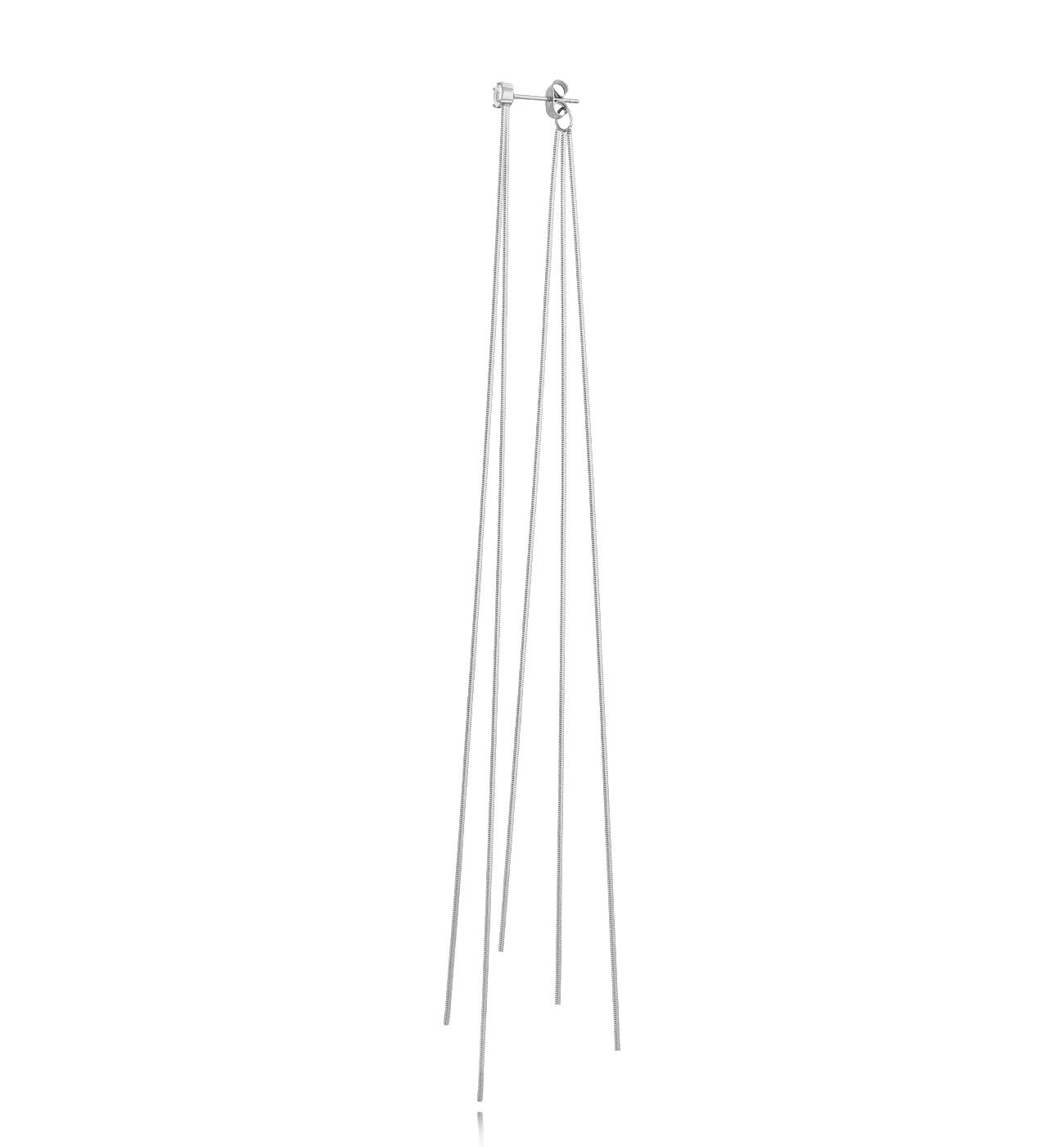 Kolczyk srebrny podwójny Long Chains - By Dziubeka