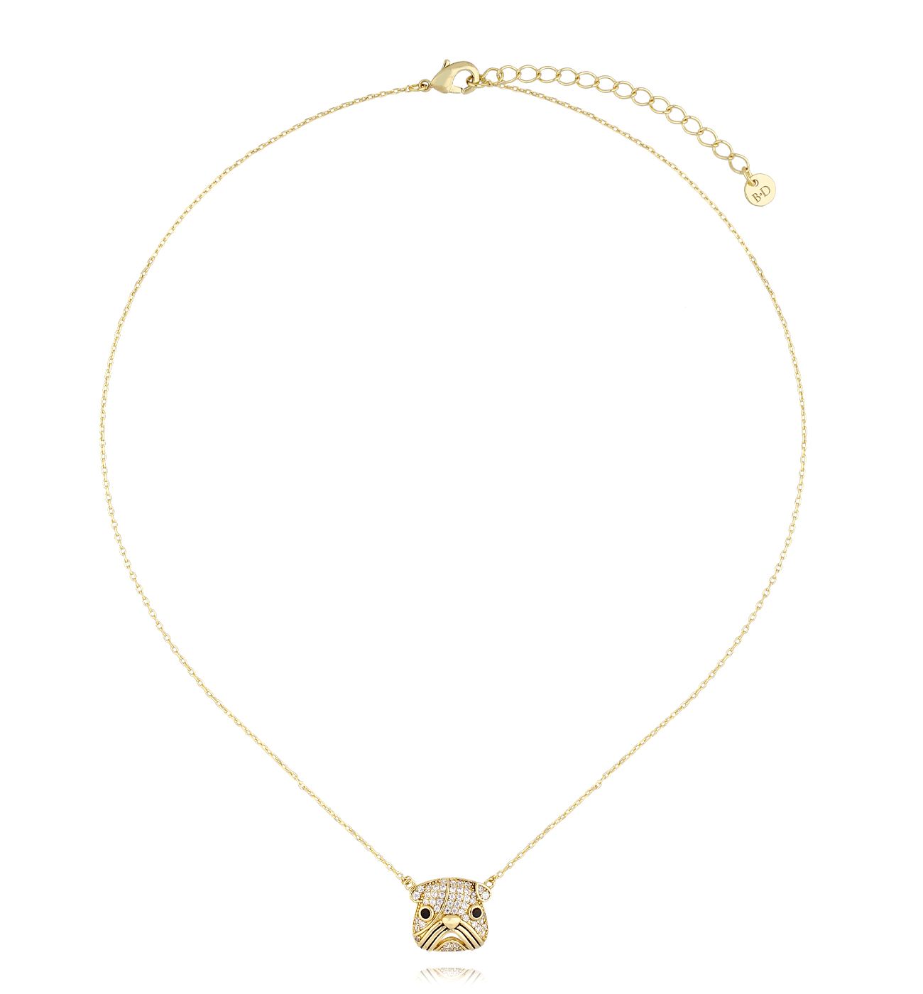 Naszyjnik z buldogiem złoty NLU0013