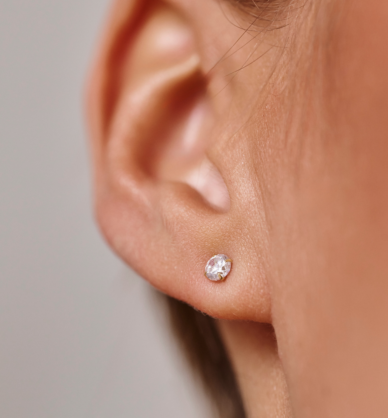 Kolczyki z dużą cyrkonią złote KCA0086 - By Dziubeka