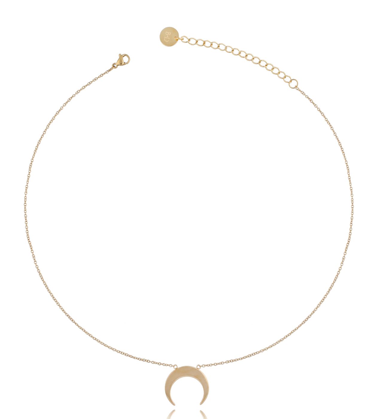 Naszyjnik złoty ze stali szlachetnej z księżycem NSA0168