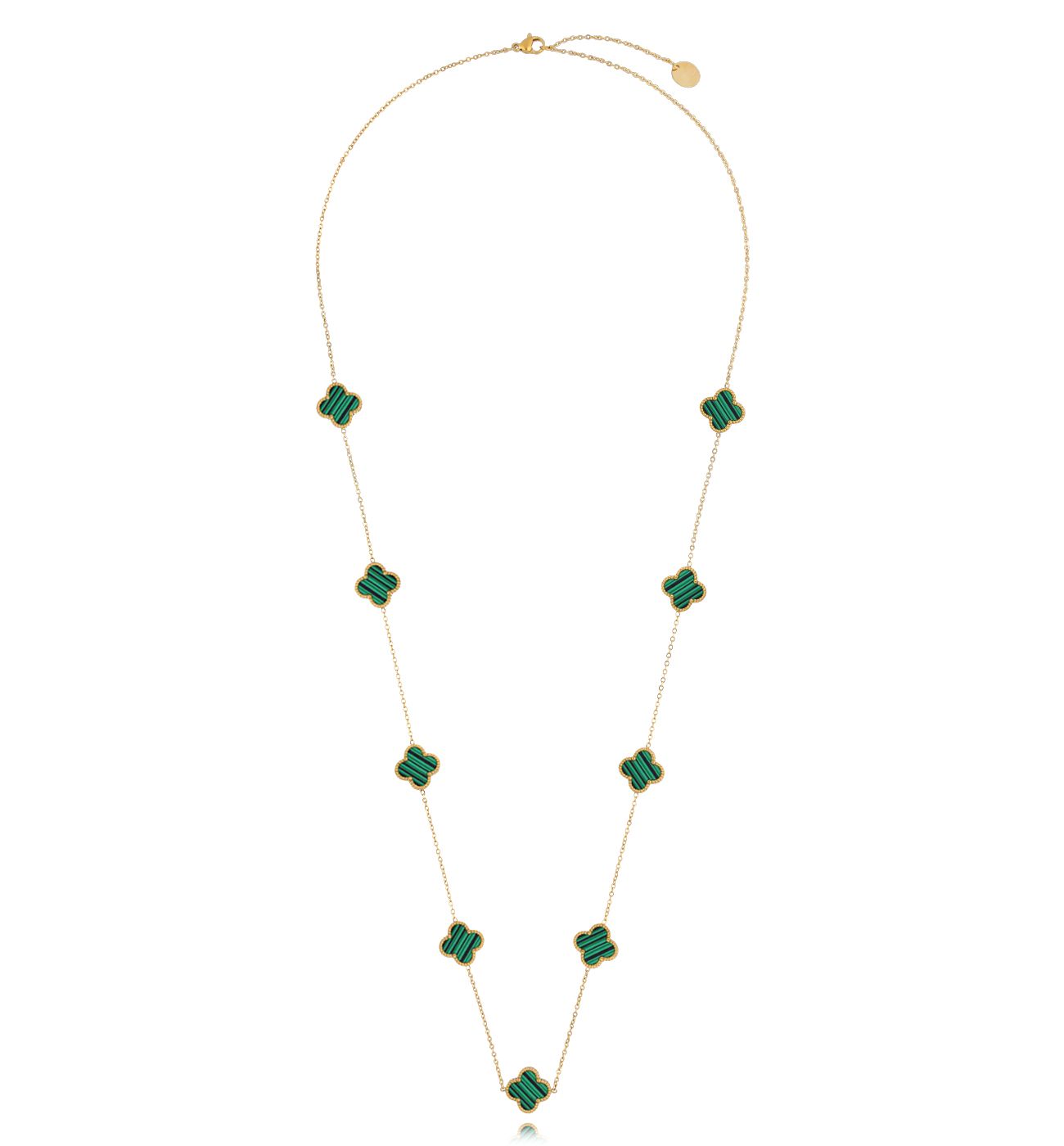 Naszyjnik z zielonymi koniczynkami NSY0247 - By Dziubeka