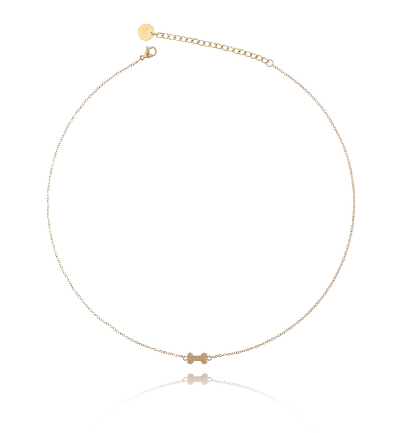 Naszyjnik złoty z kością ze stali szlachetnej NPS0008