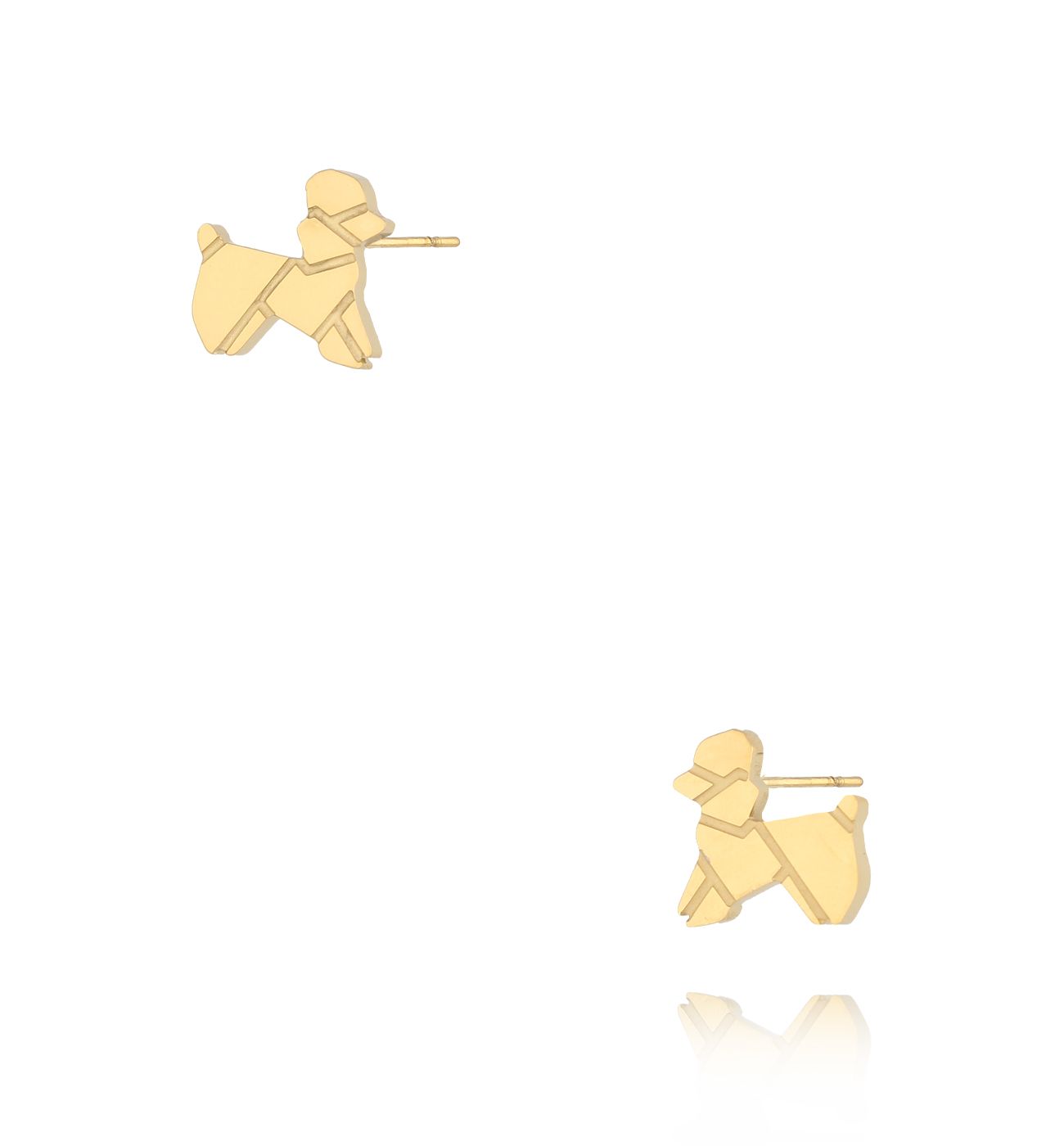 Kolczyki złote z pudelkiem Poodle - By Dziubeka