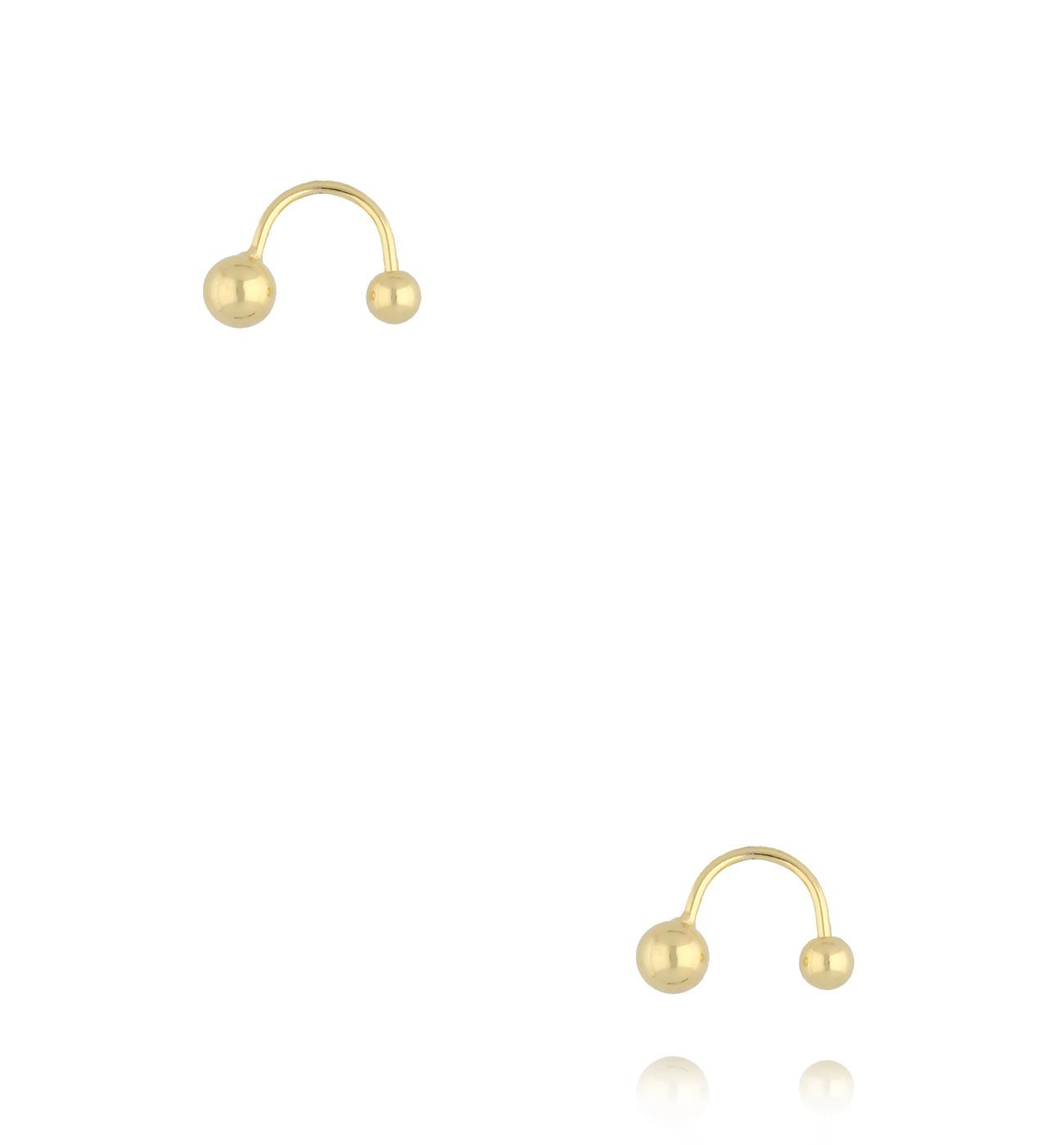 Kolczyki typu C z kulkami – złote KCA0148 - By Dziubeka
