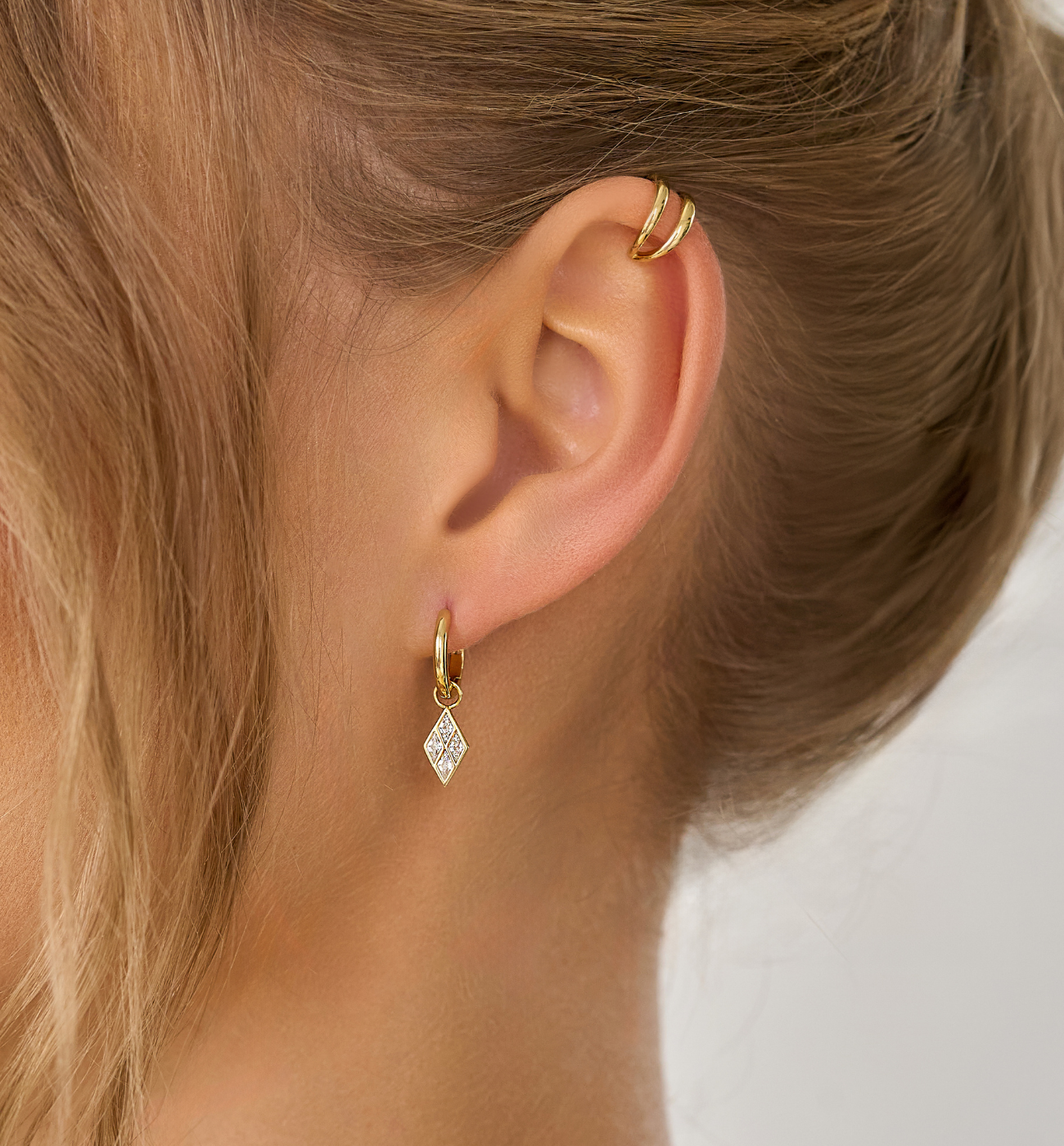 Kolczyki romby z cyrkoniami Angular Allure KFA0088 - By Dziubeka