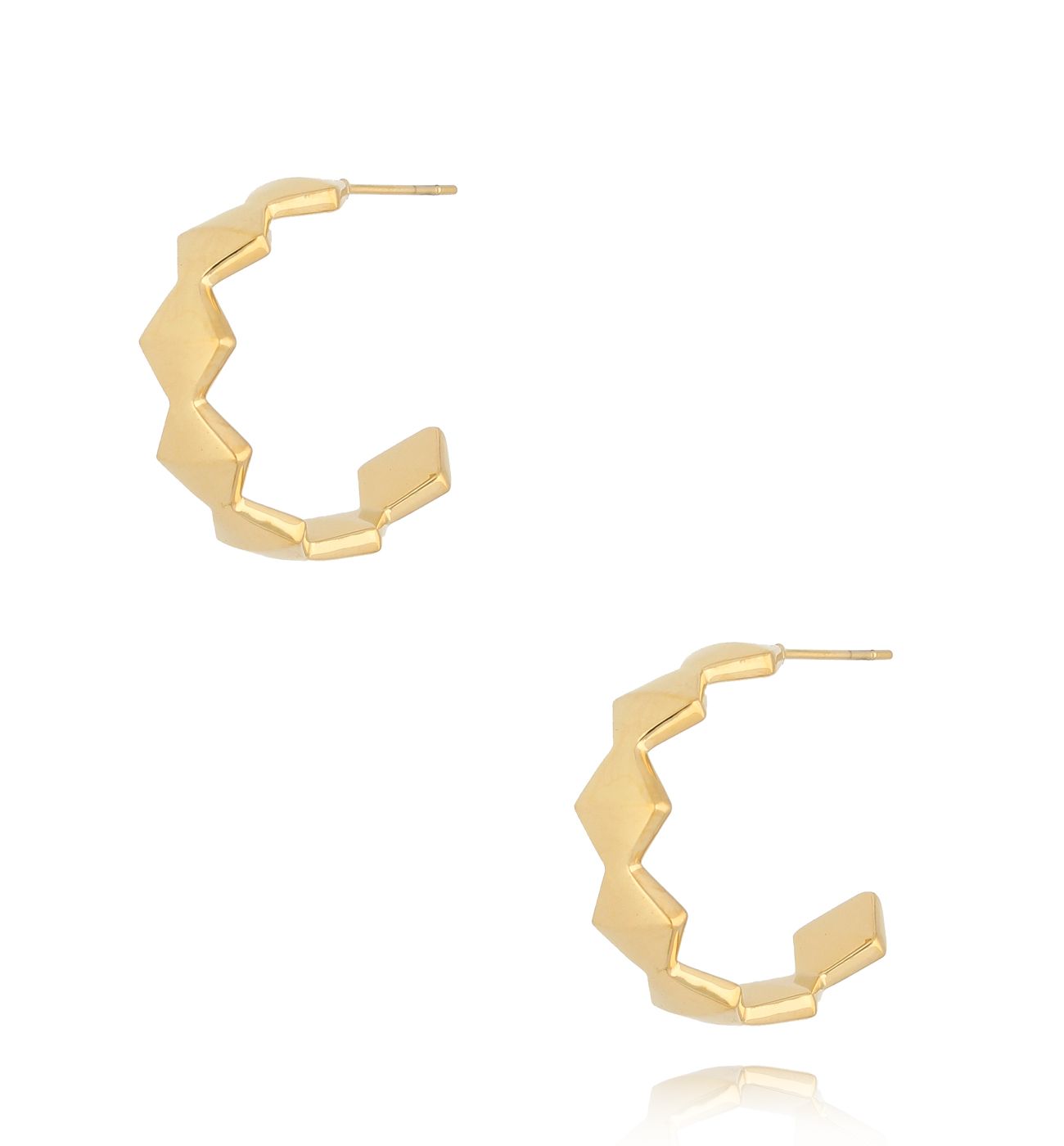 Kolczyki złote okrągłe z rombami Tessellis - By Dziubeka