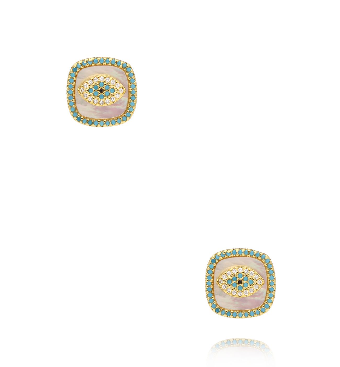 Kolczyki z motywem „Evil Eye” i turkusową oprawą KSS2079