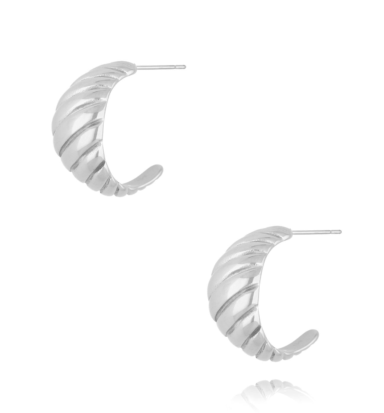 Kolczyki srebrne karbowane - By Dziubeka