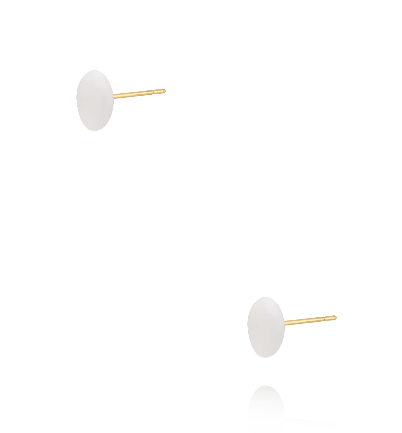 Kolczyki wkrętki z białą emalią KSY0364