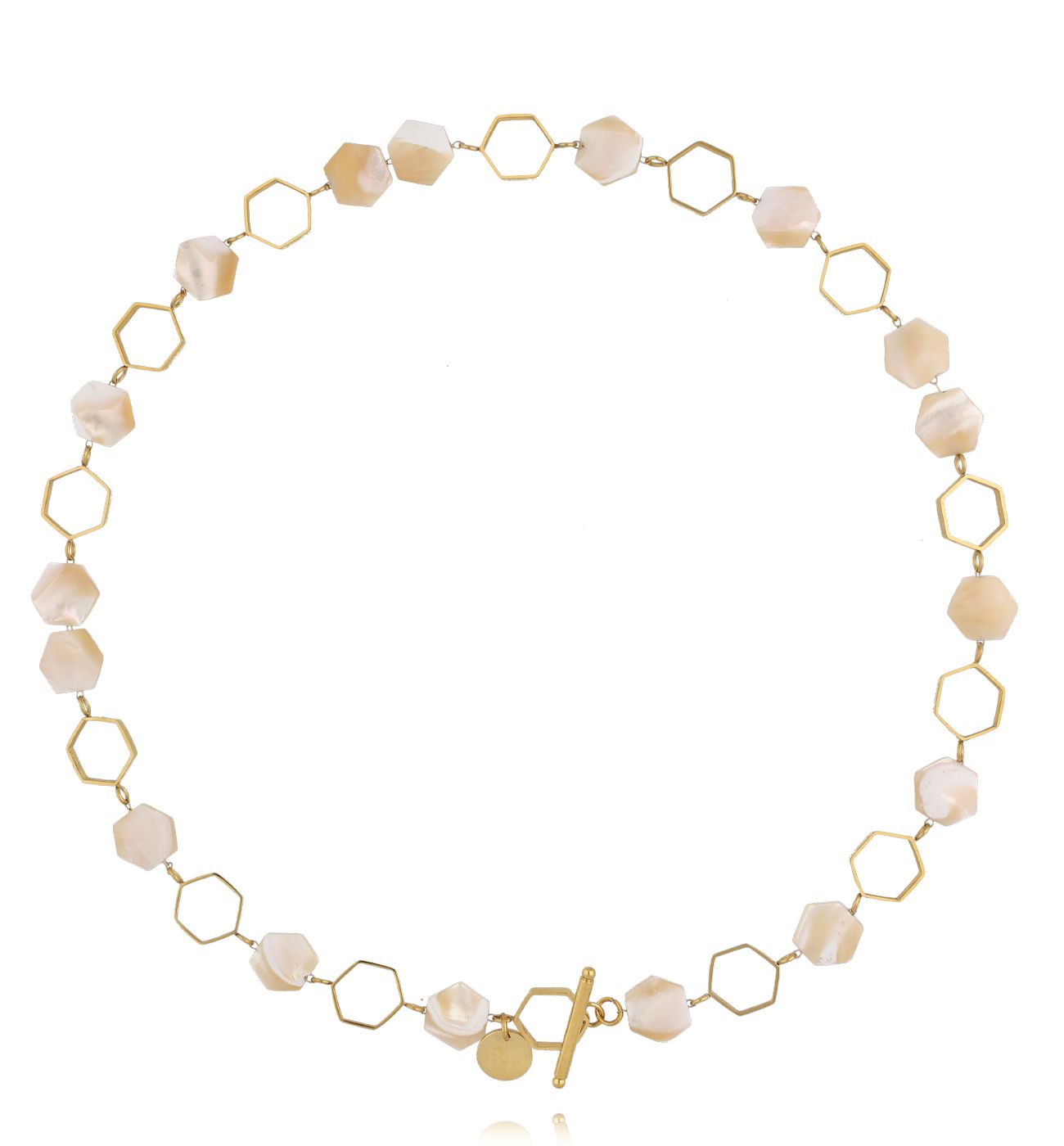 Naszyjnik z plastrami miodu z masą perłową - By Dziubeka