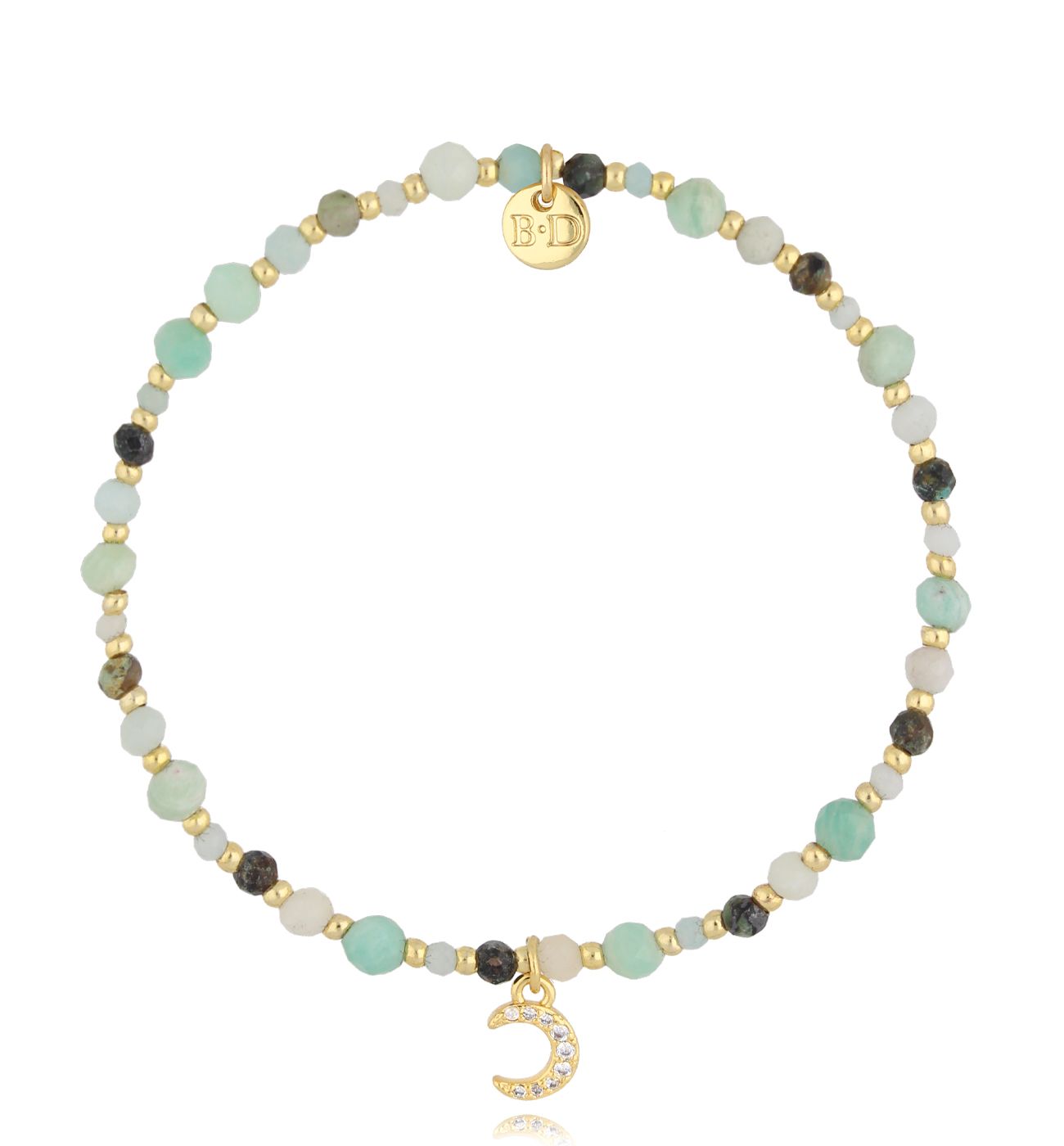 Bransoletka z amazonitami i księżycem - By Dziubeka