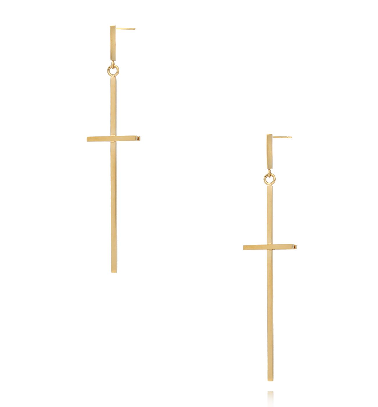 Kolczyki złote duże krzyże - By Dziubeka