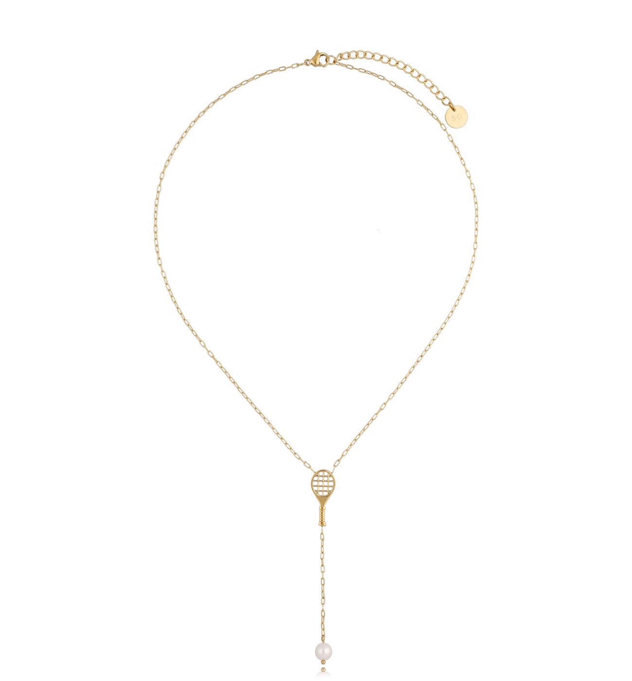 Naszyjnik z rakietą tenisową złoty Tennis - By Dziubeka