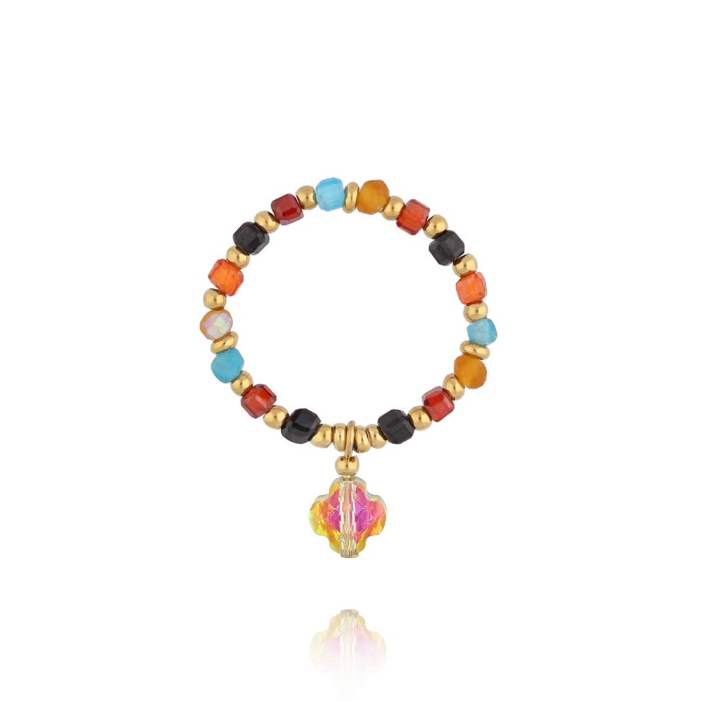 Pierścionek kolorowy elastyczny PSC0729 - By Dziubeka