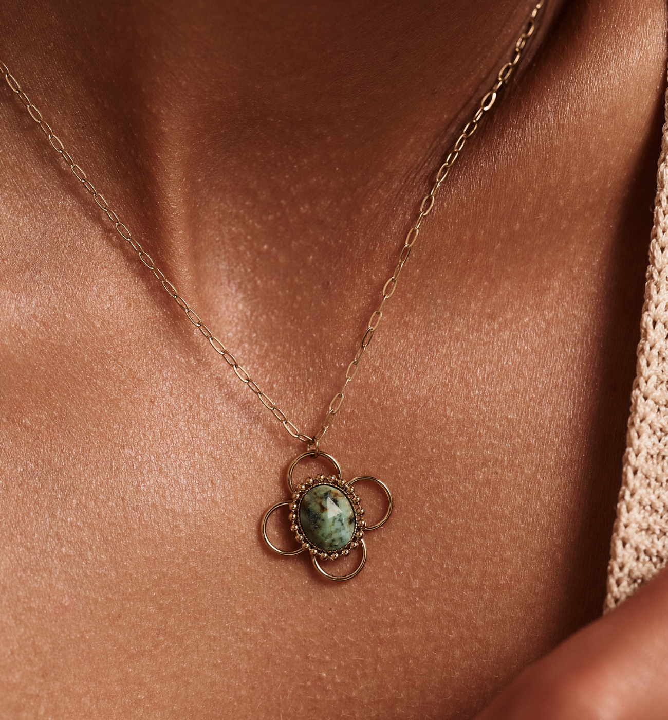 Naszyjnik z turkusem afrykańskim NEA0002