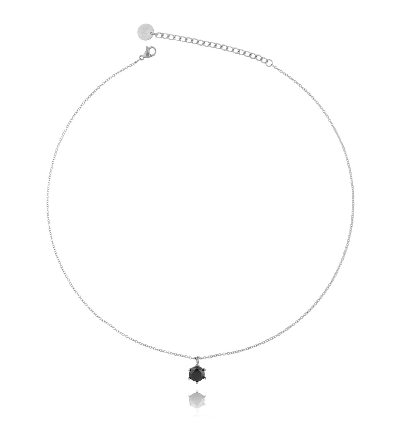 Naszyjnik srebrny z kryształkiem ze stali szlachetnej NSA0114