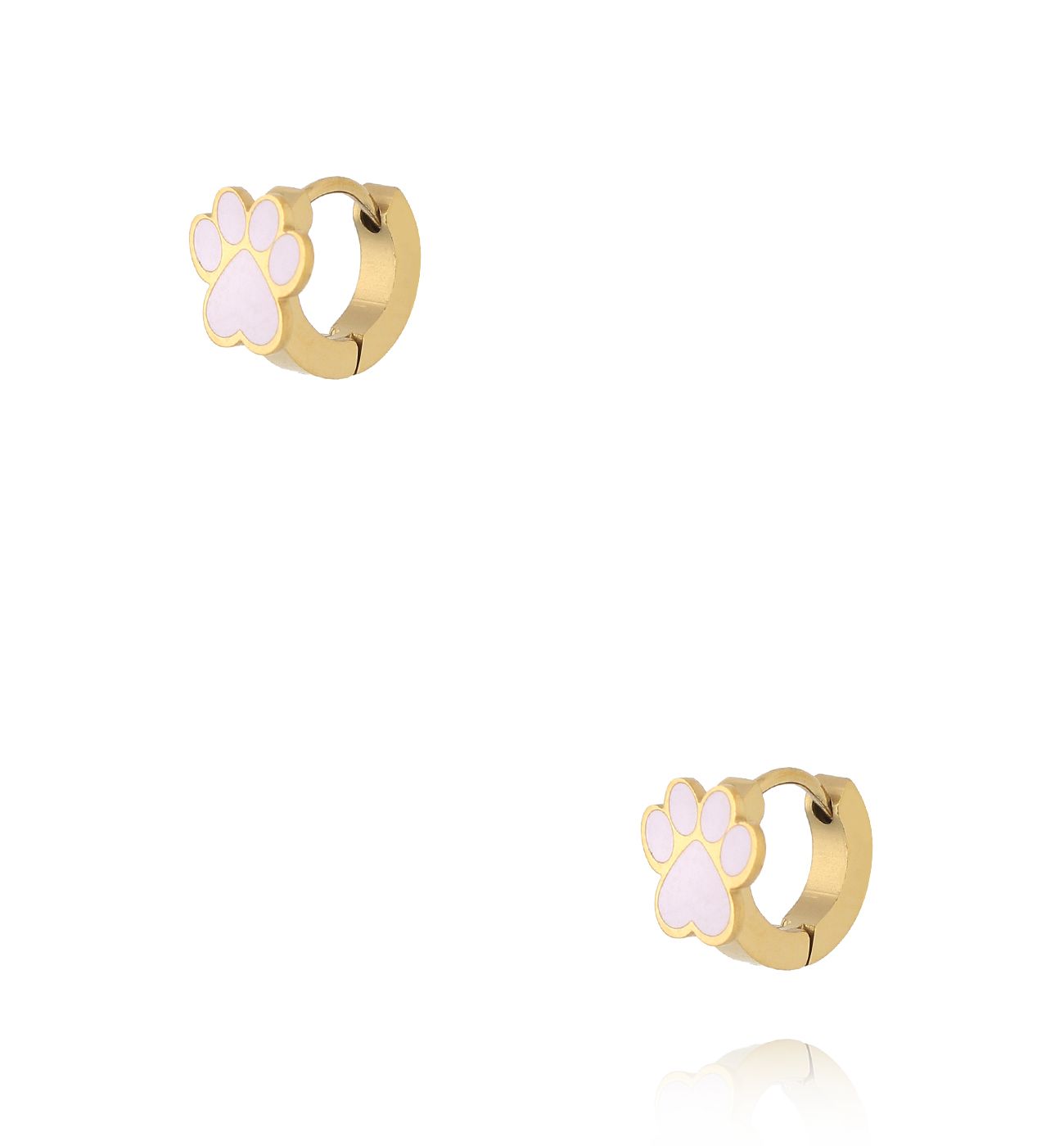 Kolczyki kółka łapka jasno różowa KSY0387 - By Dziubeka