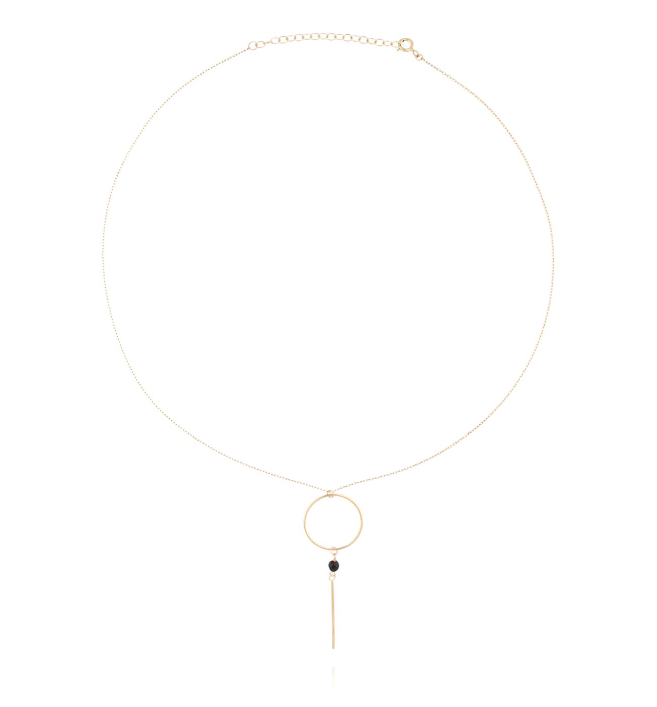 Naszyjnik pozłacany z kółkiem i patyczkiem NSE0078