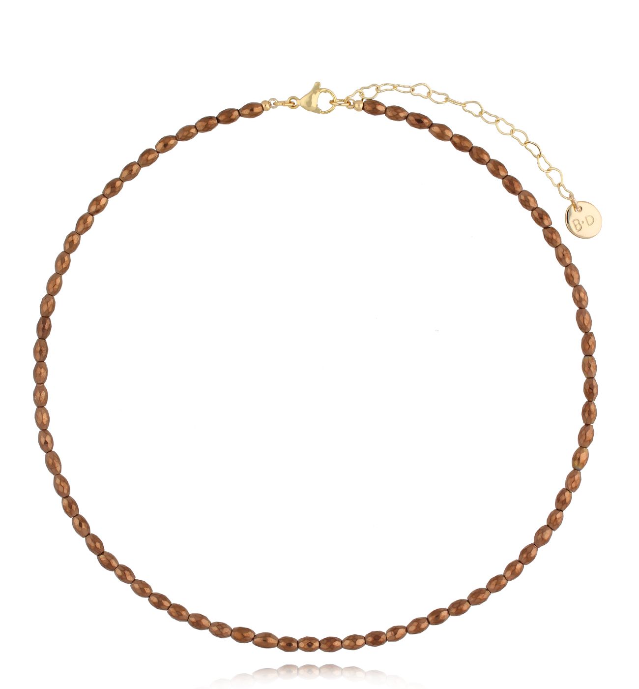 Naszyjnik z hematytami brazowy Vioi NTW0958