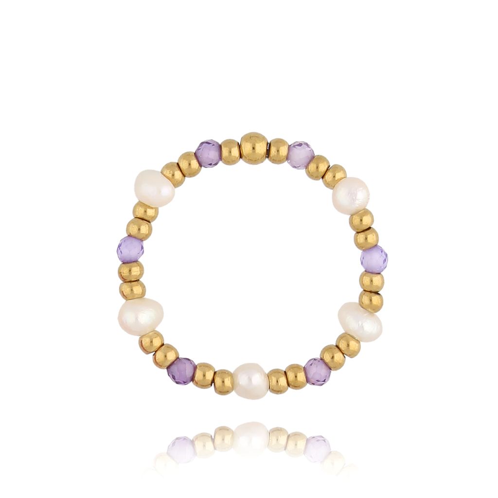 Pierścionek z perełkami i jadeitami Aguililla PSC0445 - By Dziubeka