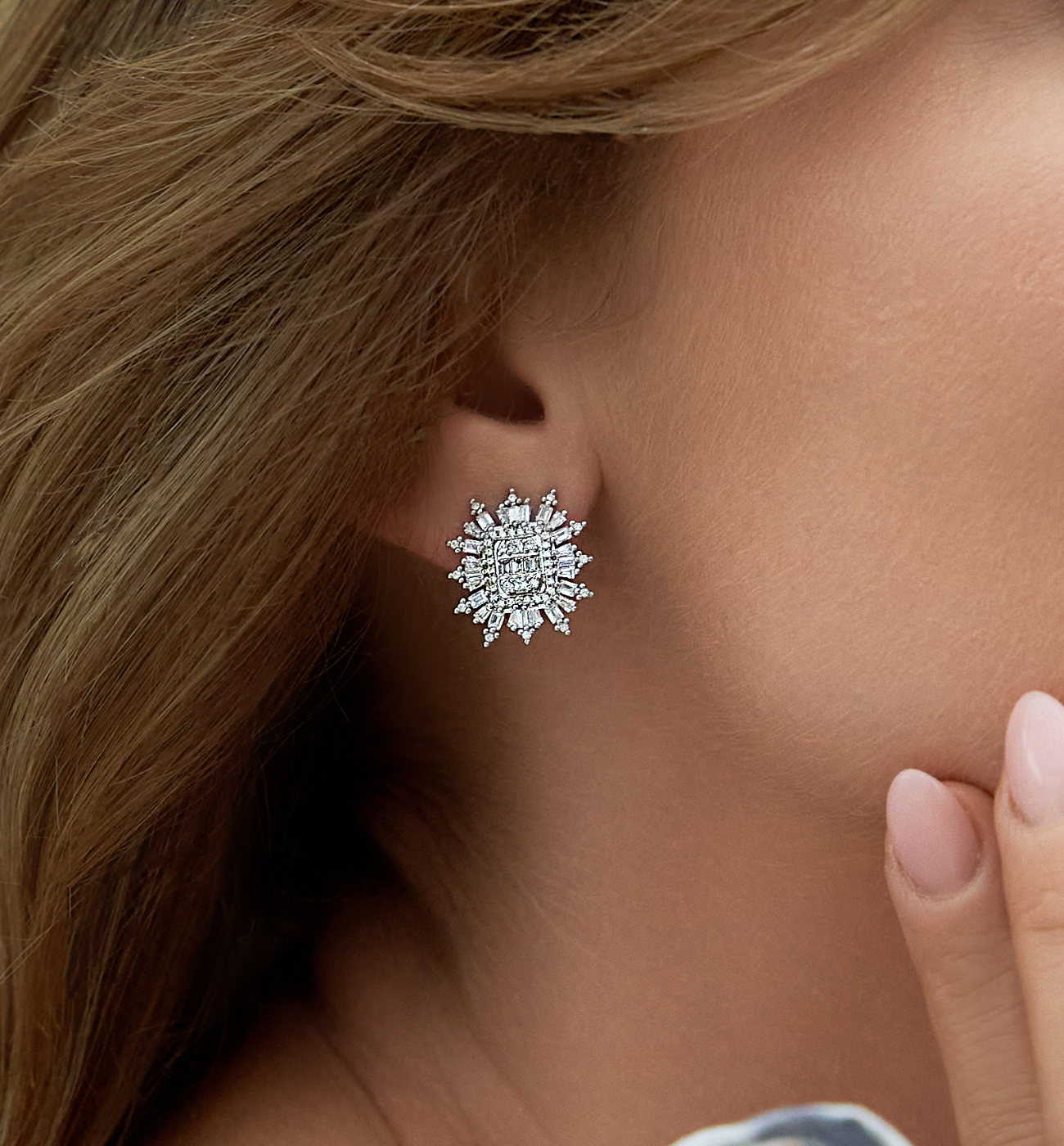 Kolczyki srebrne z kryształkami Carré - By Dziubeka